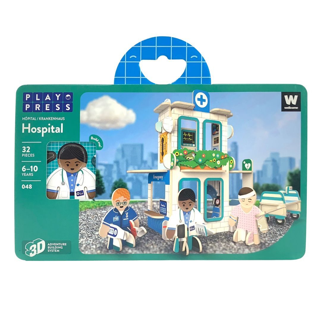suebidou 3D Spielset Bausatz Steckspiel Krankenhaus Konstruktions-Spielset, nachhaltig, kreativ