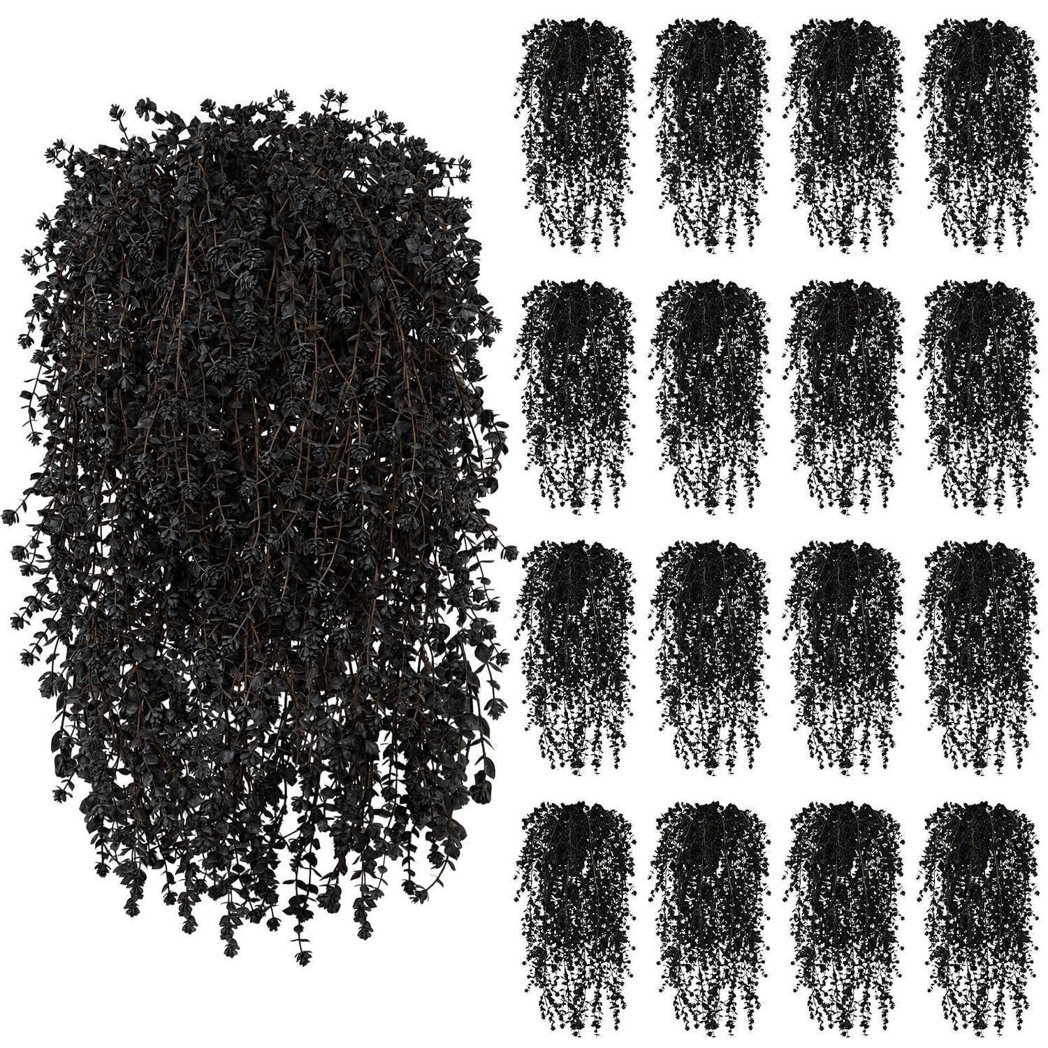 Kunstranke Kunstpflanze Hängend Schwarz 12St 75cm, LuxusKollektion, Höhe 75 cm