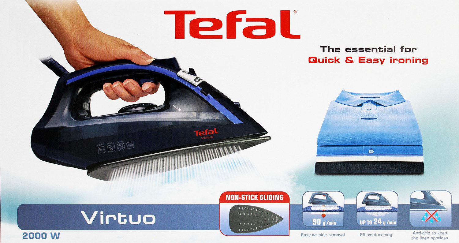 Tefal Dampfbügeleisen Tefal FV1713E0 Virtuo Dampfbügeleisen 2000W blau