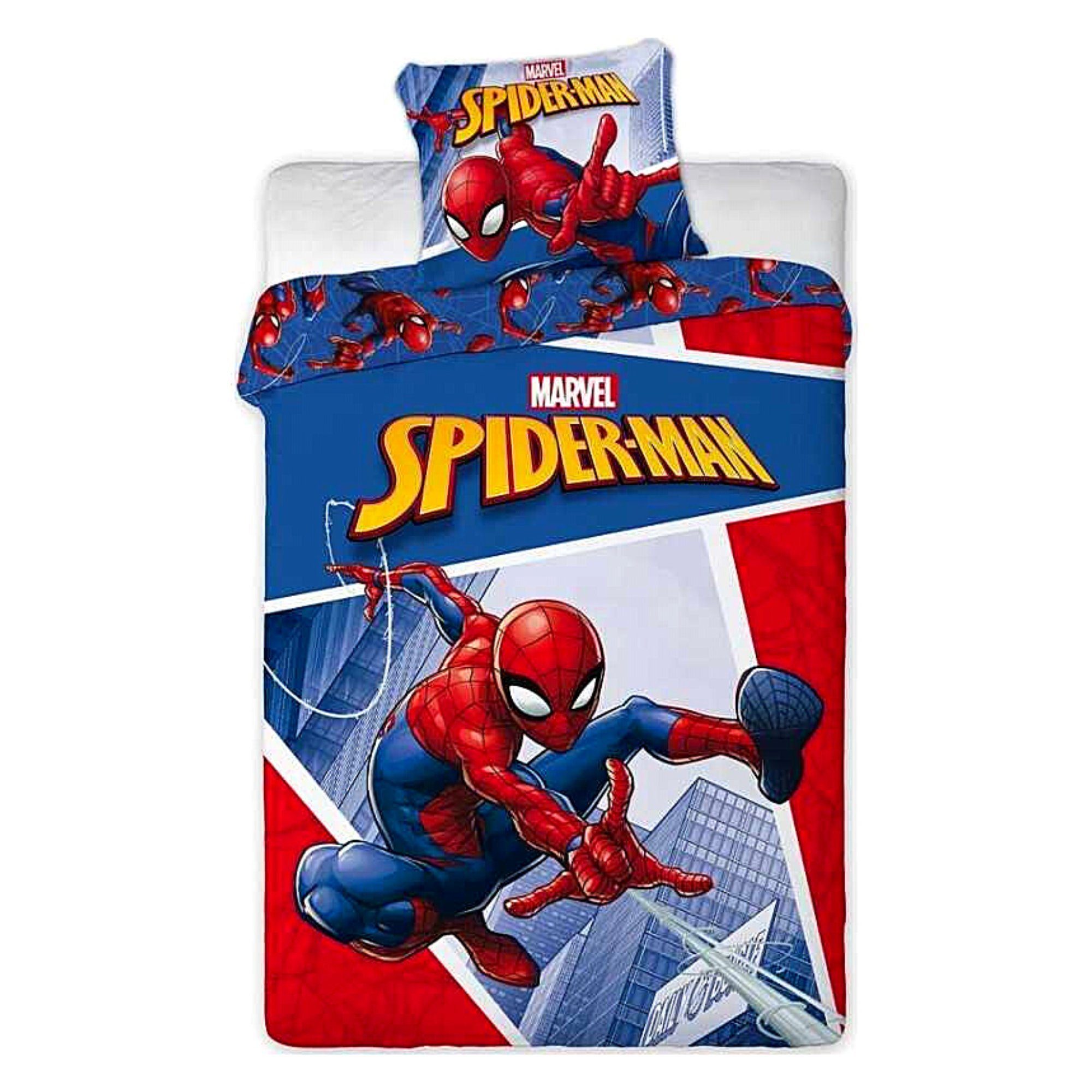 Bettwäsche, Spiderman, Mikrofaser, 2 teilig, Jungen Wendebettwäsche 135-140  x 200 cm