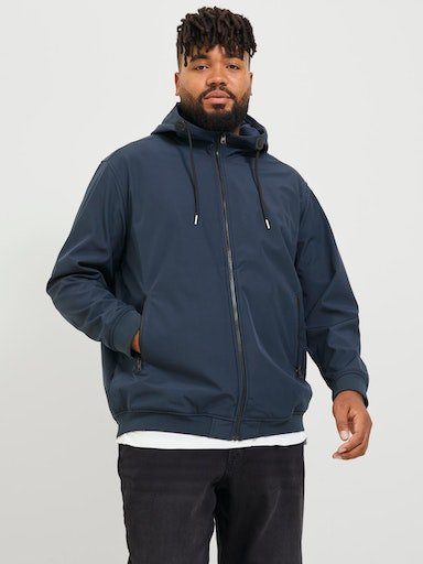 Jack & Jones NOOS navy HOOD SOFTSHELL JJEBASIC PLS blazer Softshelljacke PlusSize