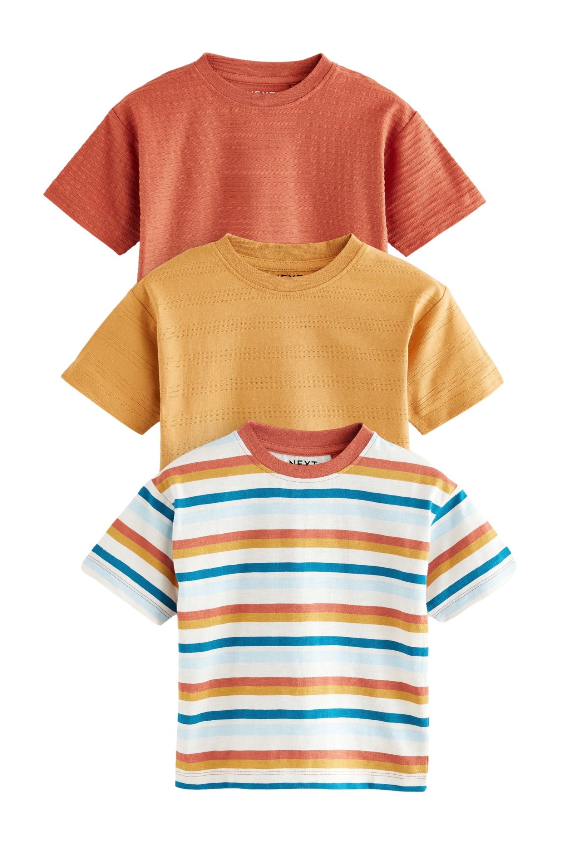 Next T-Shirt 3er-Pack strukturierte Henley Kurzarm-T-Shirts günstig online kaufen