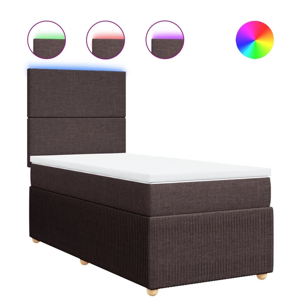 vidaXL Bett Boxspringbett mit Matratze Dunkelbraun günstig online kaufen