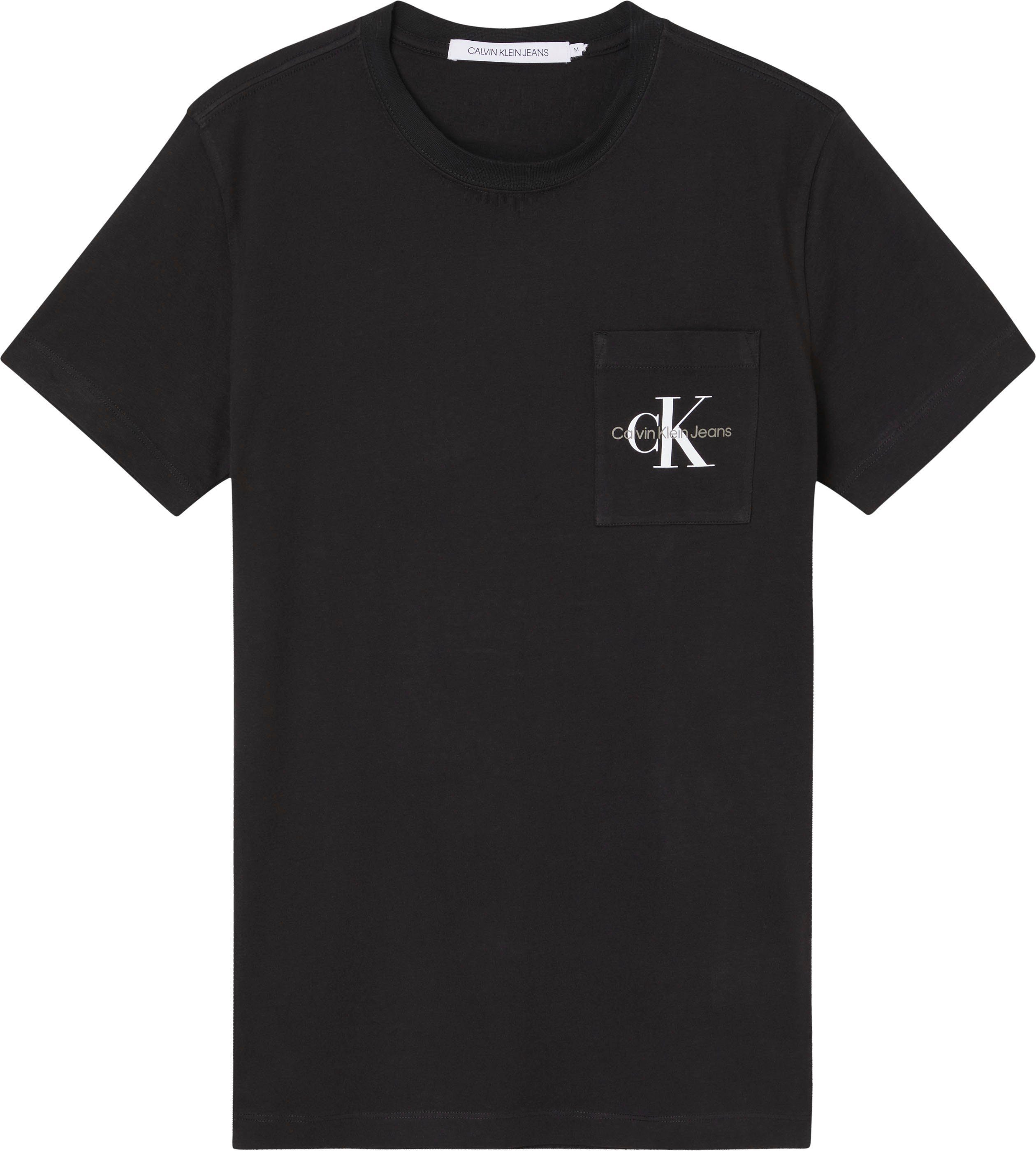 T-Shirt Black Jeans TEE MONOGRAM POCKET Klein Calvin CORE Ck SLIM