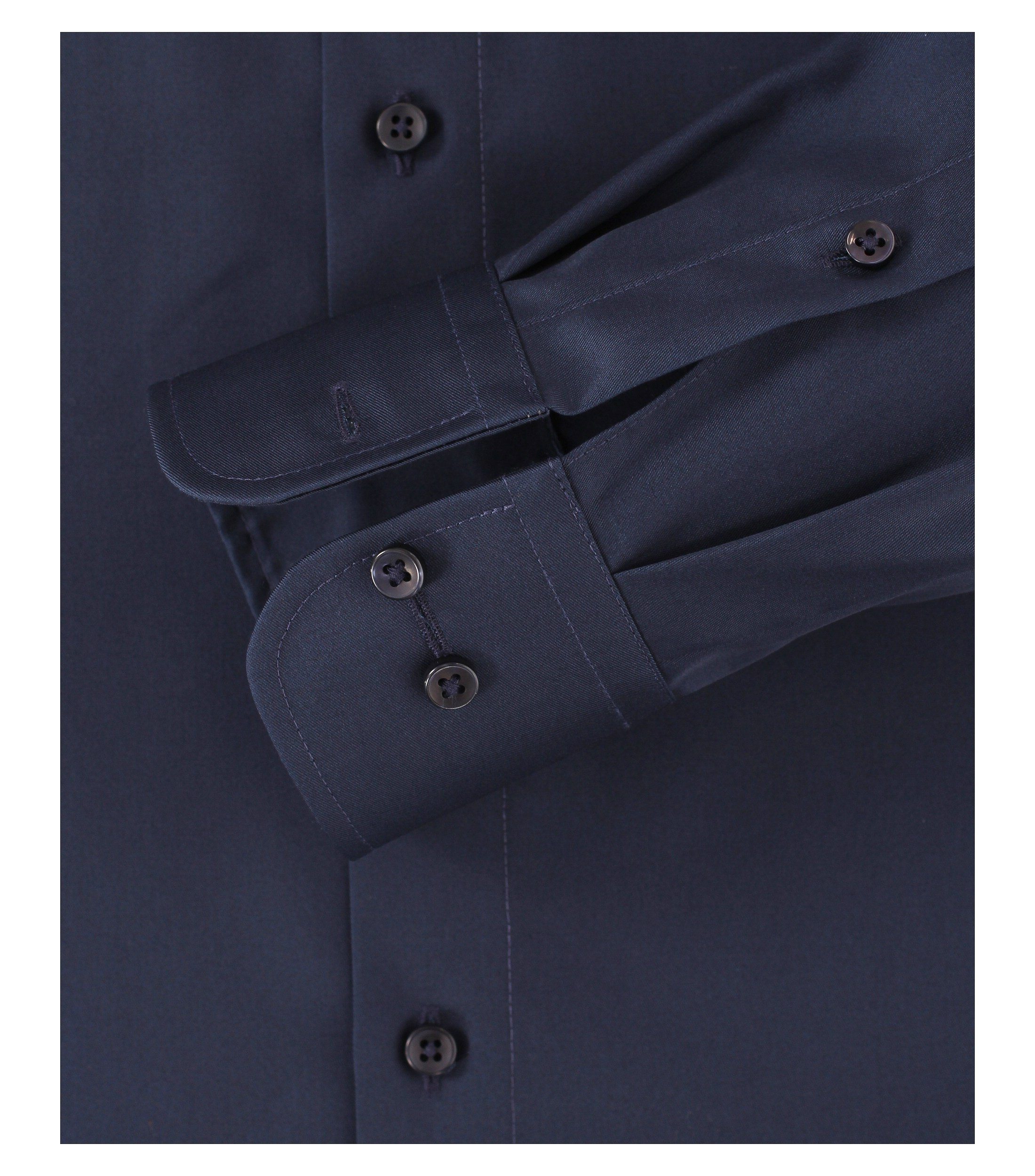 CASAMODA Businesshemd Dunkelblau Langarm - - - Comfort Einfarbig Blau (116) Fit Businesshemd 