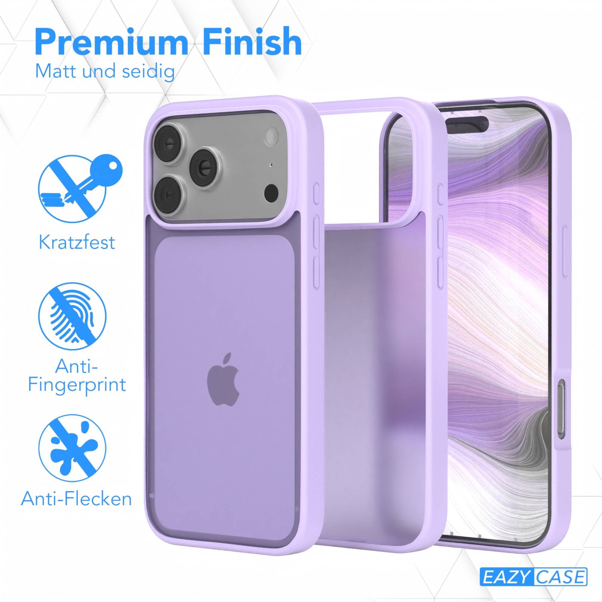EAZY CASE Handyhülle Outdoor Case für Apple iPhone 17 Pro Max 6,9 Zoll, Schutzhülle mit Kameraschutz Robust Schutzhülle stoßfest Lila Lavendel – Bild 5 von 5