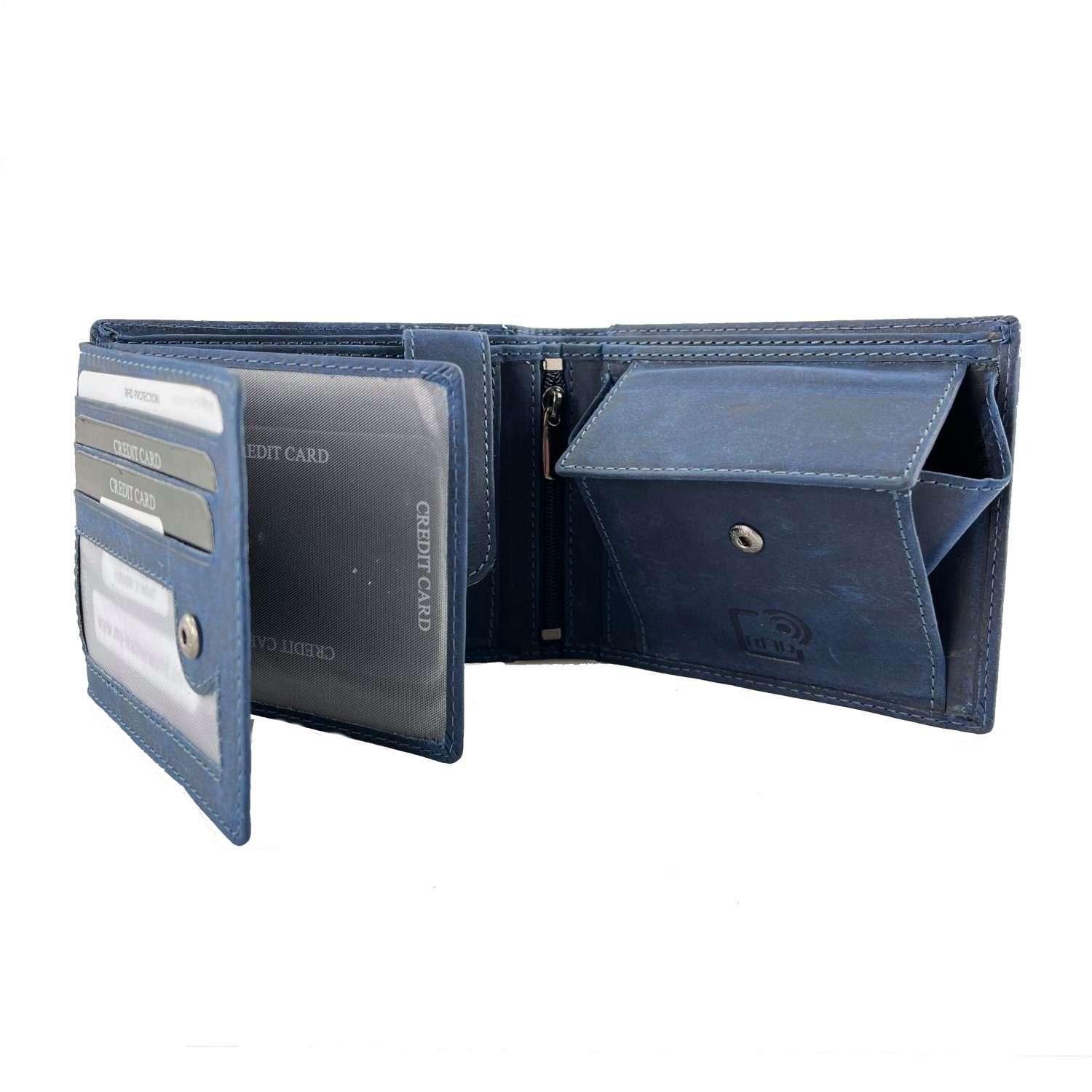 Buffalo Hill Geldbörse Büffelleder Portemonnaie, integrierter RFID-Schutz > günstig online kaufen