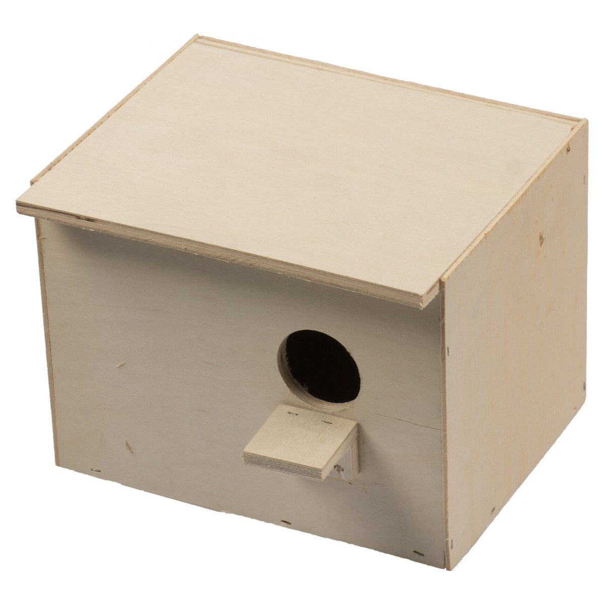 DUVO+ Nistkasten Brutkasten Holz mit Sitzstange für Sittiche