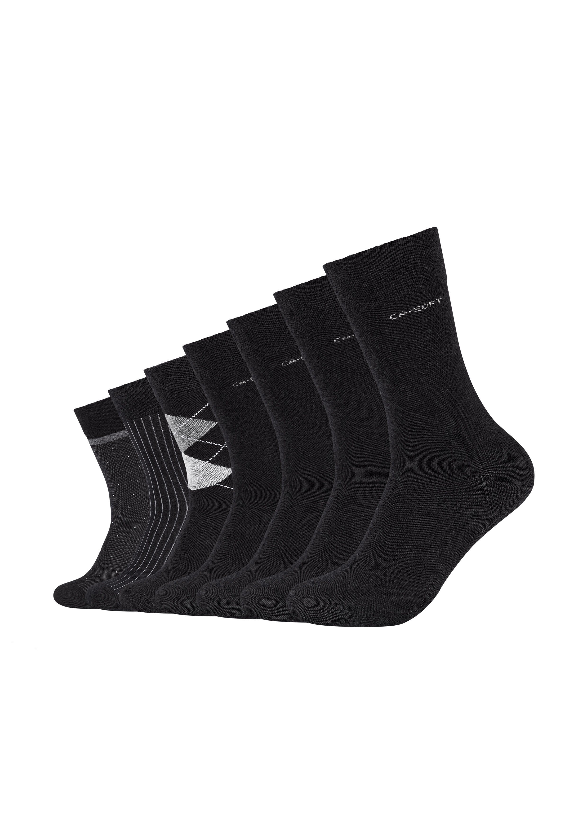 schwarz Socken ca-soft (7-Paar) mit Komfortbund weichem Camano