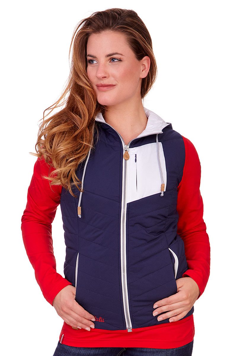 Piz Palü Trachtenweste Steppweste Damen - BIBURG - blau/weiß