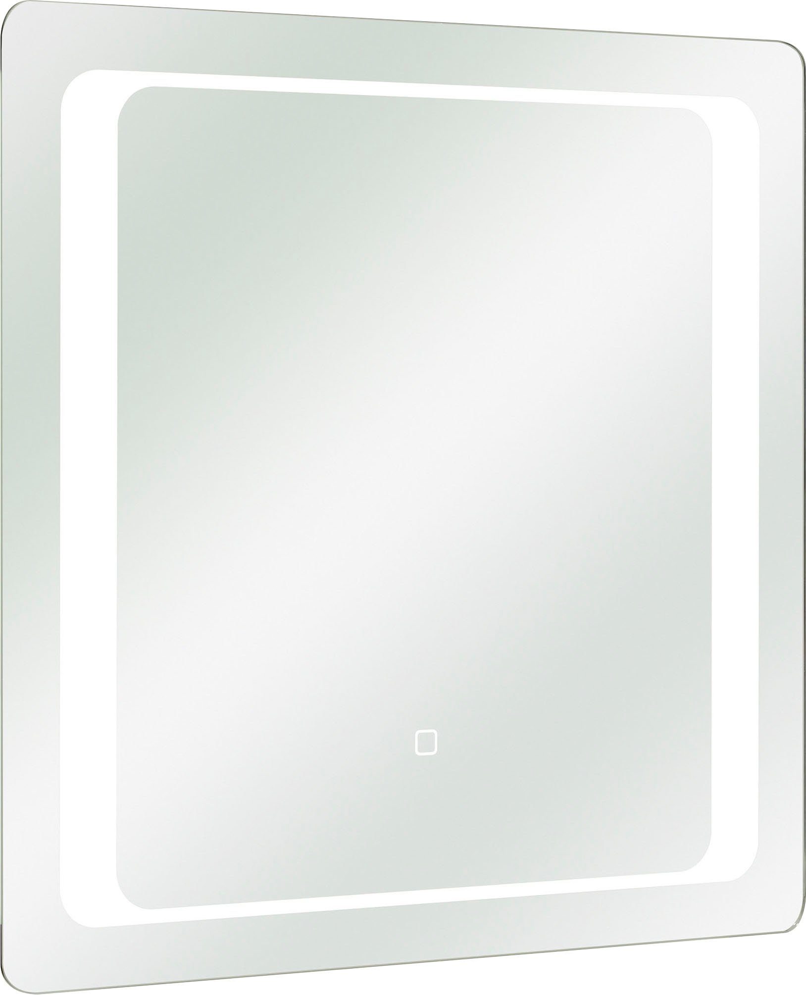 Saphir Badspiegel Quickset Зеркало inkl. LED-Beleuchtung und Touchsensor, 70 cm breit, Flächenspiegel rechteckig, 12V LED, 1250 LM, Wandspiegel