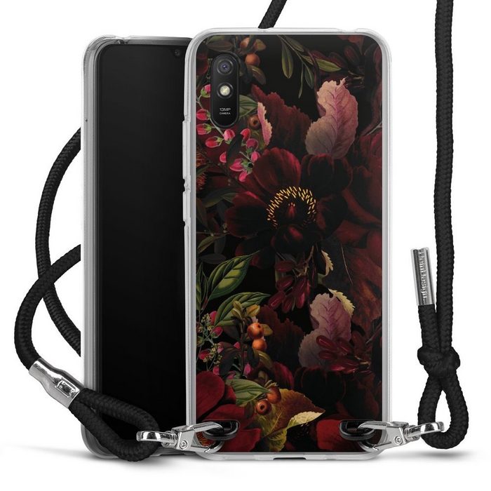 DeinDesign Handyhülle Utart Blumen Wiese Dunkle Blumenwiese Xiaomi Redmi 9A Handykette Hülle mit Band Case zum Umhängen