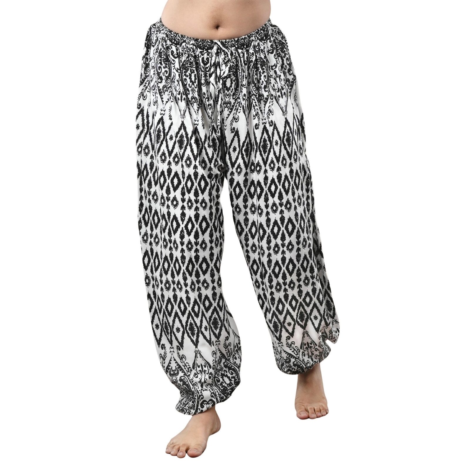 PANASIAM Haremshose Loosefit Muckhose aus 100% Viskose Haremshose Jogger im Lao Tribe Stil weite Sommerhose Unisex Aladinhose Schlupfhose Strandhose mit Taschen