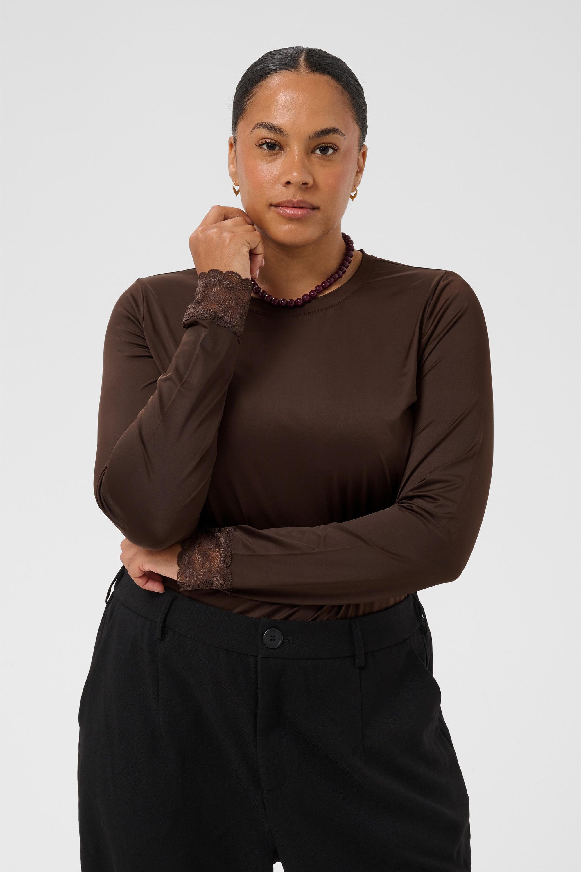 KAFFE Curve T-Shirt Langarm-Shirt KCkatey Große Größen