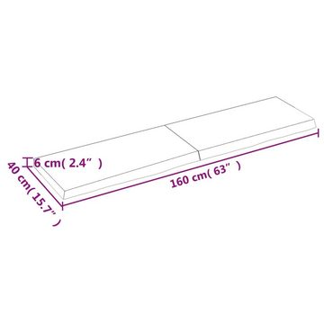 furnicato Tischplatte Dunkelbraun 160x40x(2-6)cm Massivholz Eiche