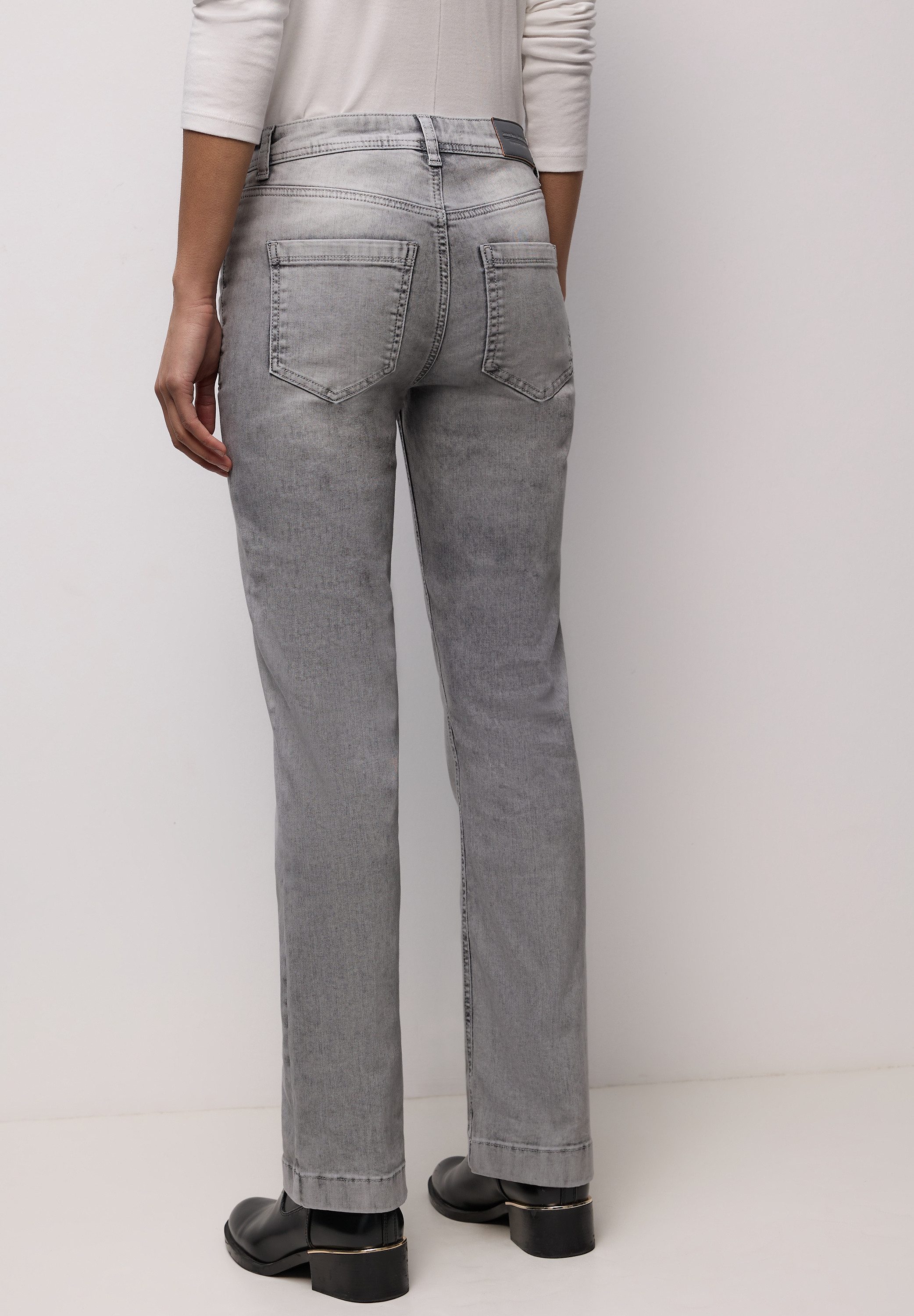 STREET ONE Bootcut-Jeans aus Baumwolle mit Stretchanteil günstig online kaufen