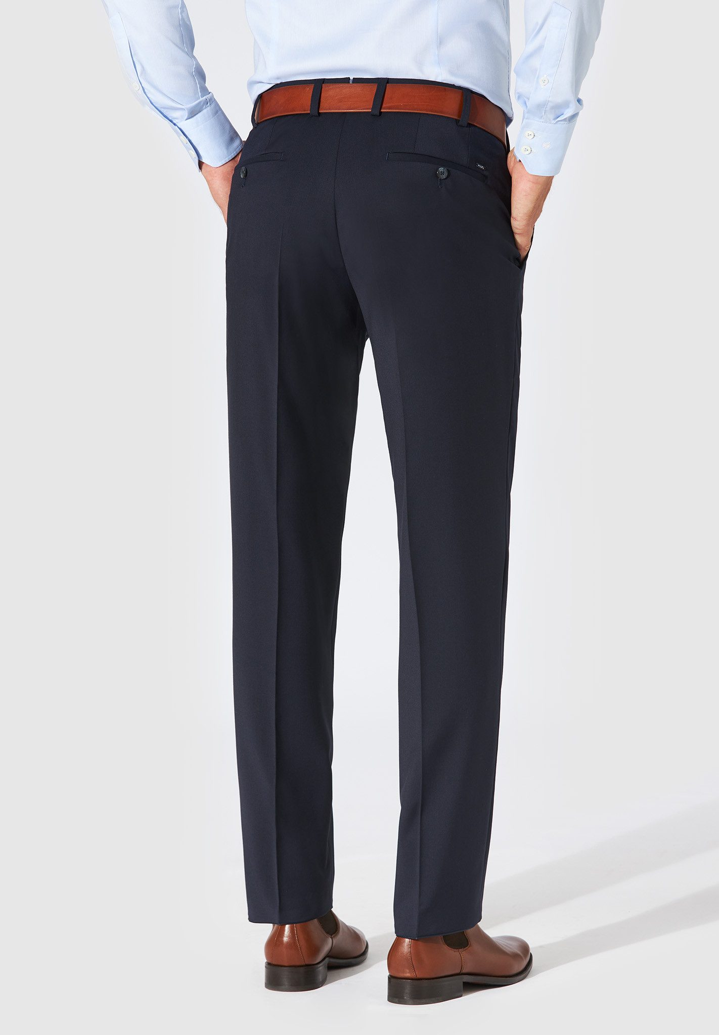 Hiltl Anzughose Piacenza I Wollhose Herren Regular Fit Schurwolle, marineblau, 26 Premium Anzughose aus Schurwolle, Business Hose für Büro und Events