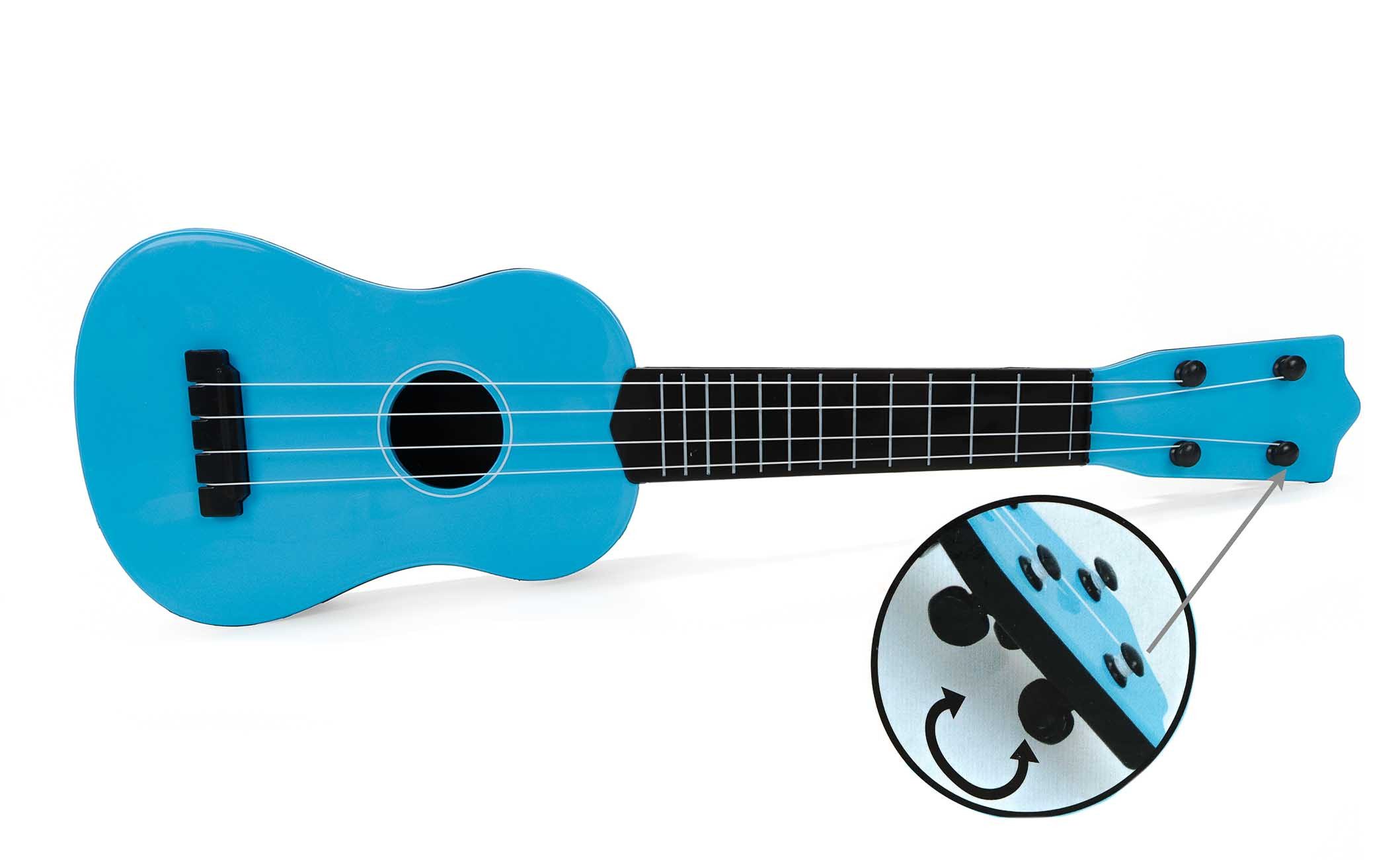 Eddy Toys Spiel-Gitarre Kindergitarre, (4 Kunststoff-Saiten), Spielzeug Gitarre