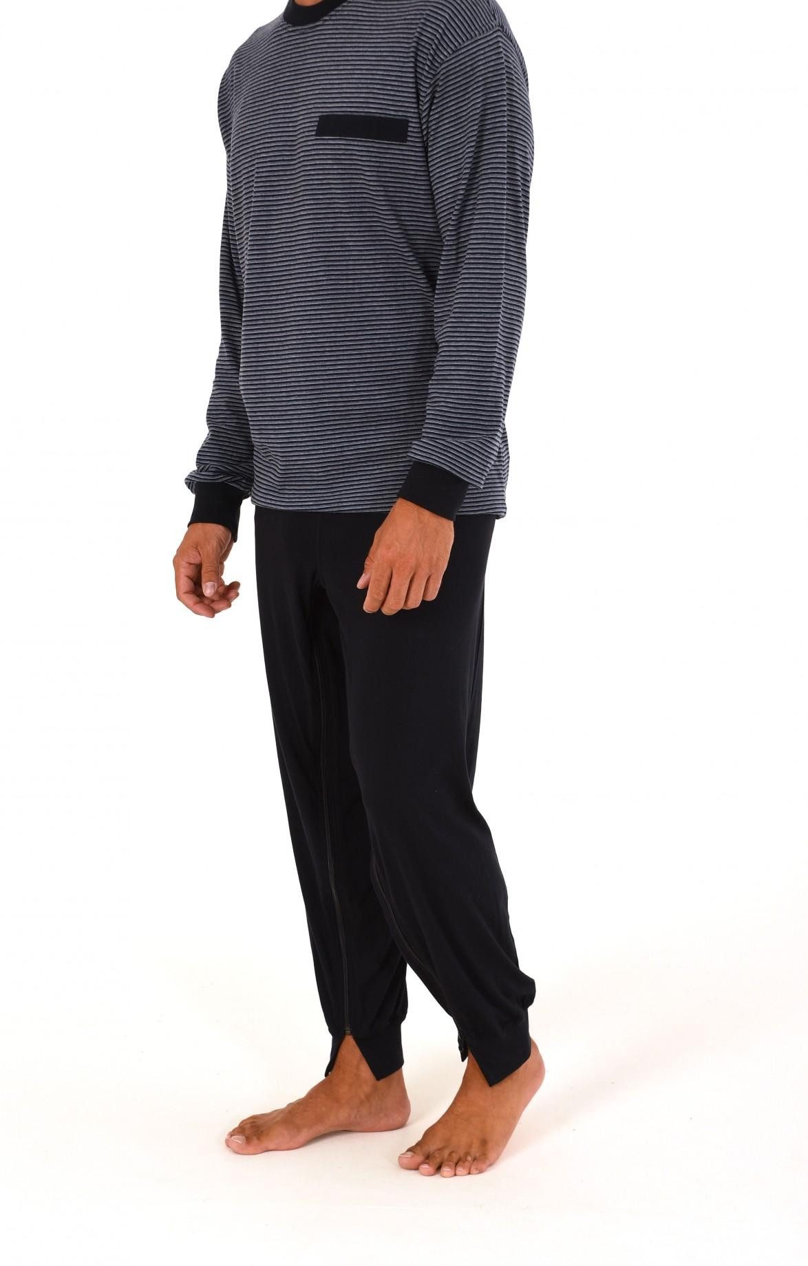 Normann Care Pyjama Herren Pflegeoverall langarm mit Reissverschluss am Rüc günstig online kaufen