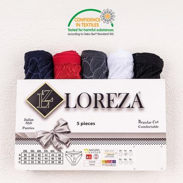 LOREZA Taillenslip 5er Set Taillen Slips - Spitze - Bunt (Packung, 5-St)