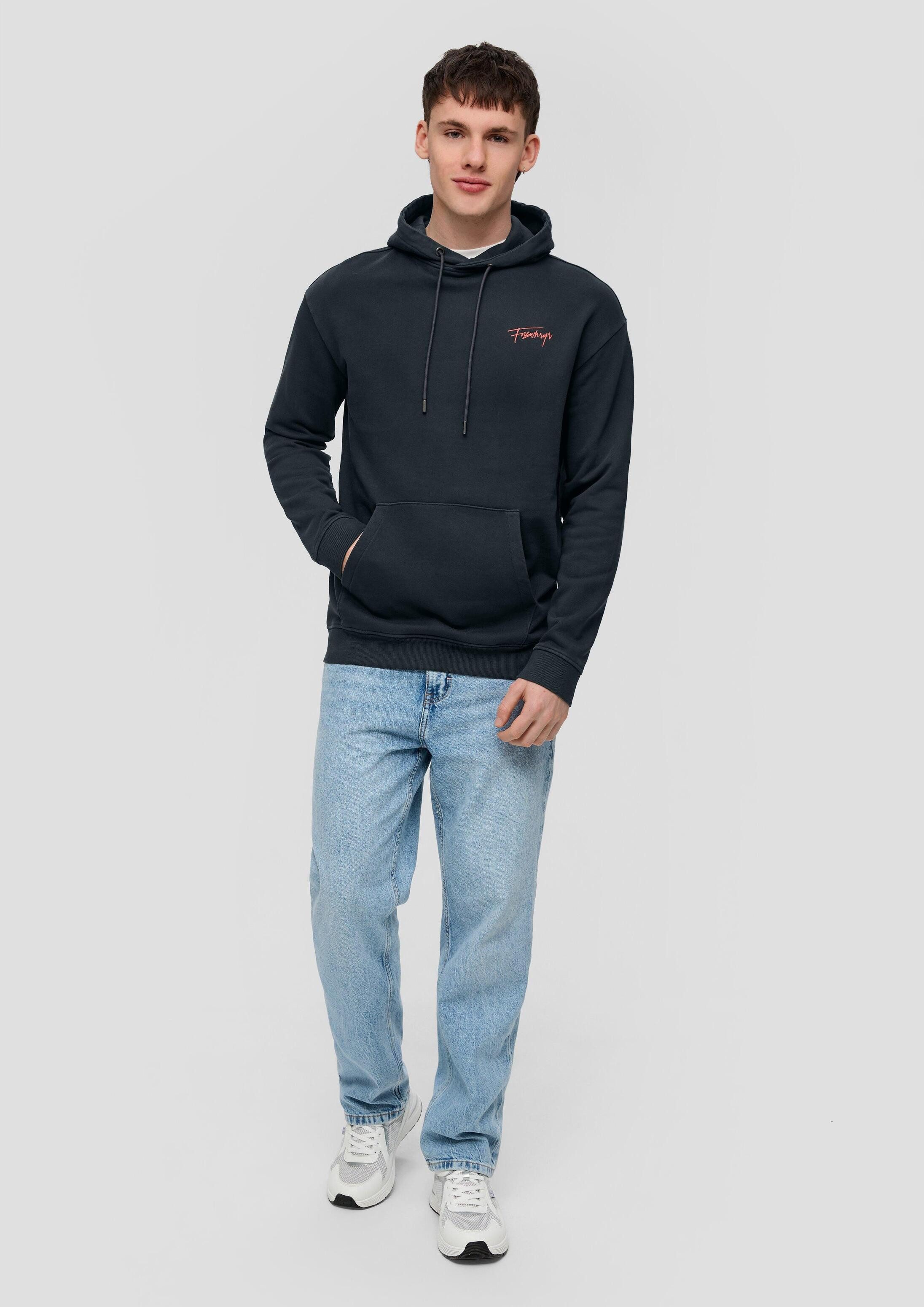 QS Sweatshirt Sweatshirt Hoodie mit Rückenprint