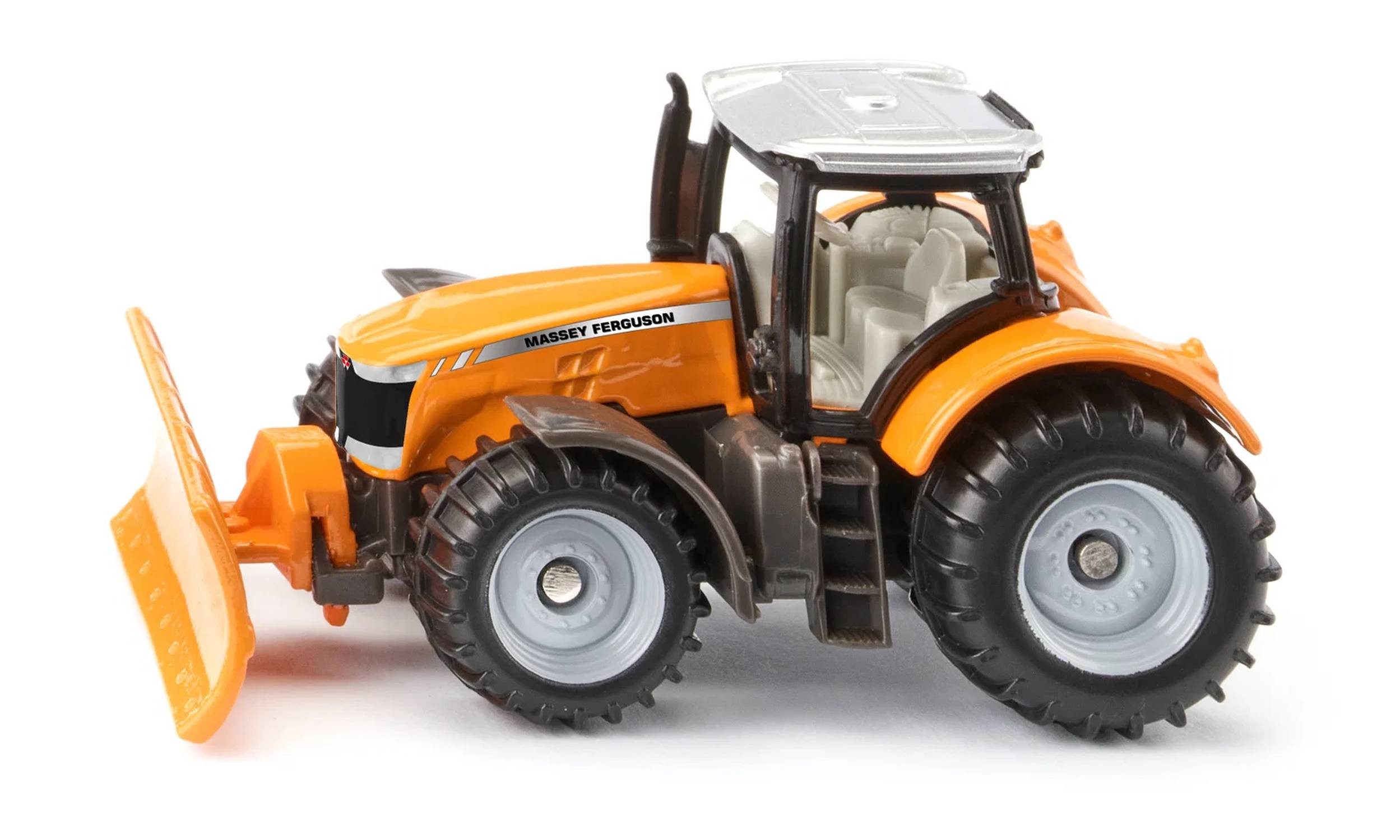 Siku Spielzeug-Auto Traktor mit Räumschild für den Winterdienst, Bewegliches Räumschild, Metall- und Kunststoffteile