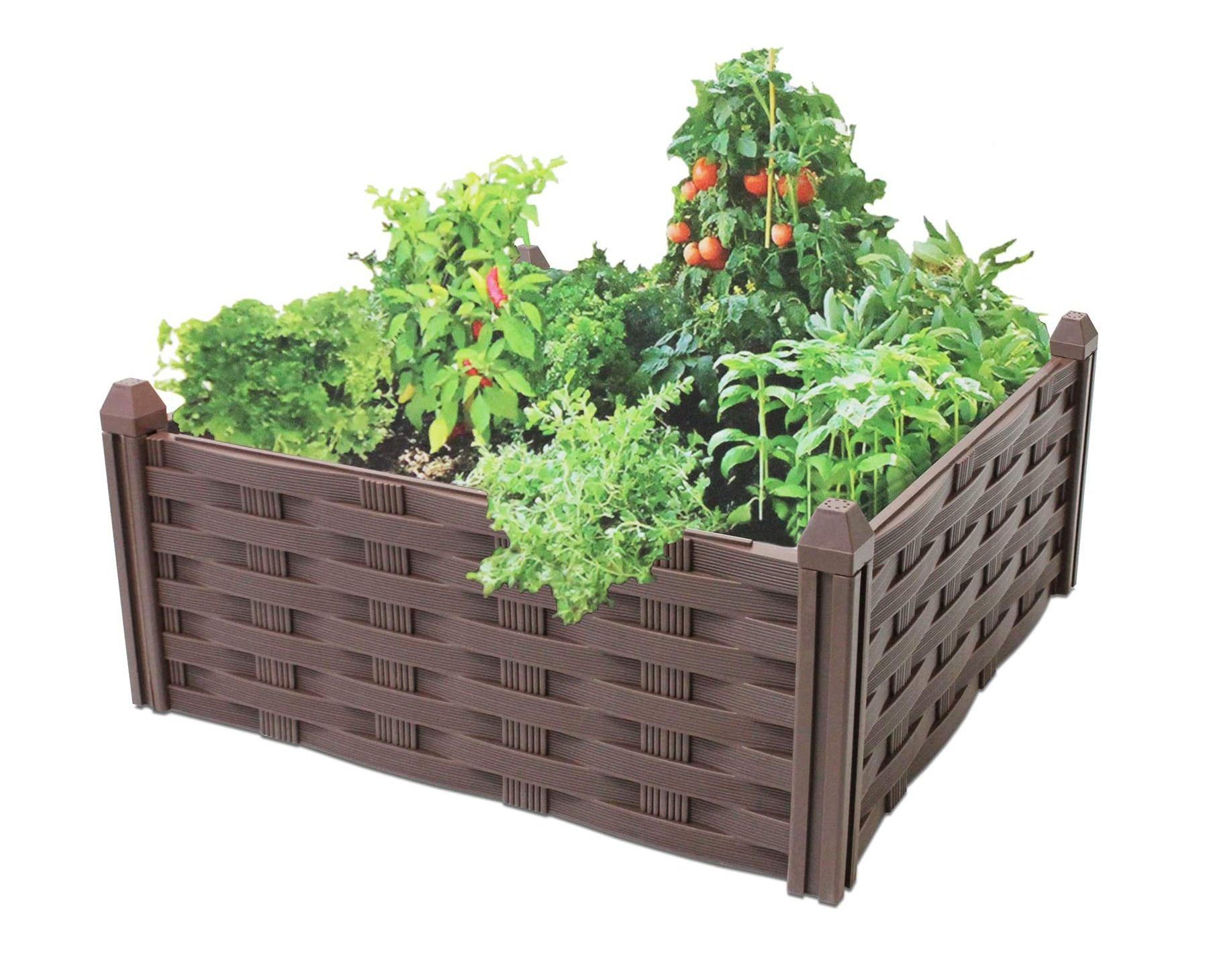 Spetebo Beetbegrenzung Kunststoff Beet Einfassung - 45 x 45 cm, LxH: 45,00x18 cm, Packung, Beet Einfassung, Steckzaun aus Kunststoff zur Einfassung von Beeten