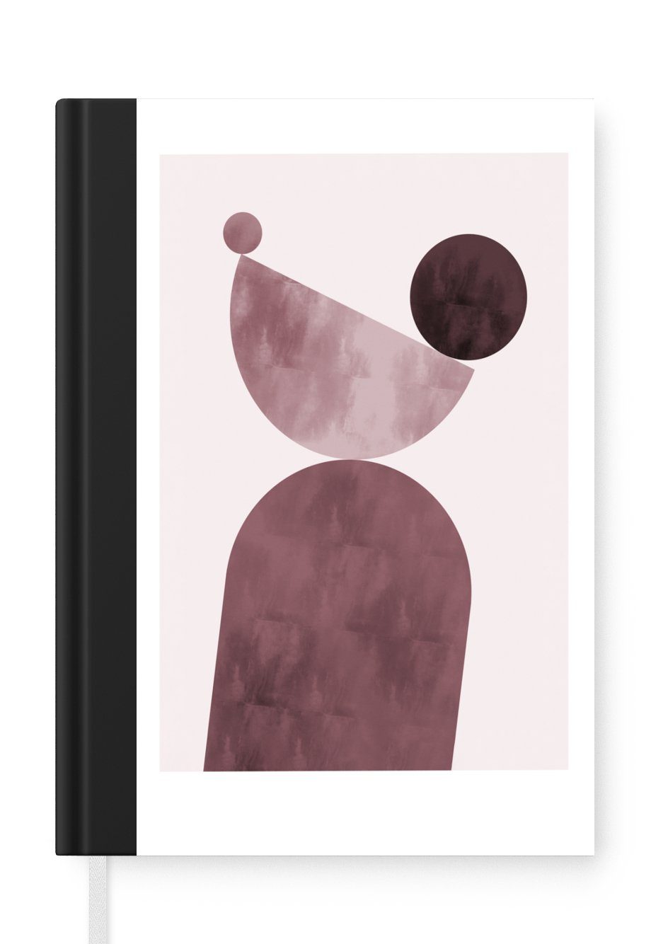 MuchoWow Notizbuch Formen - Abstrakt - Pastell - Rosa, Journal, Merkzettel, Tagebuch, Notizheft, A5, 98 Seiten, Haushaltsbuch