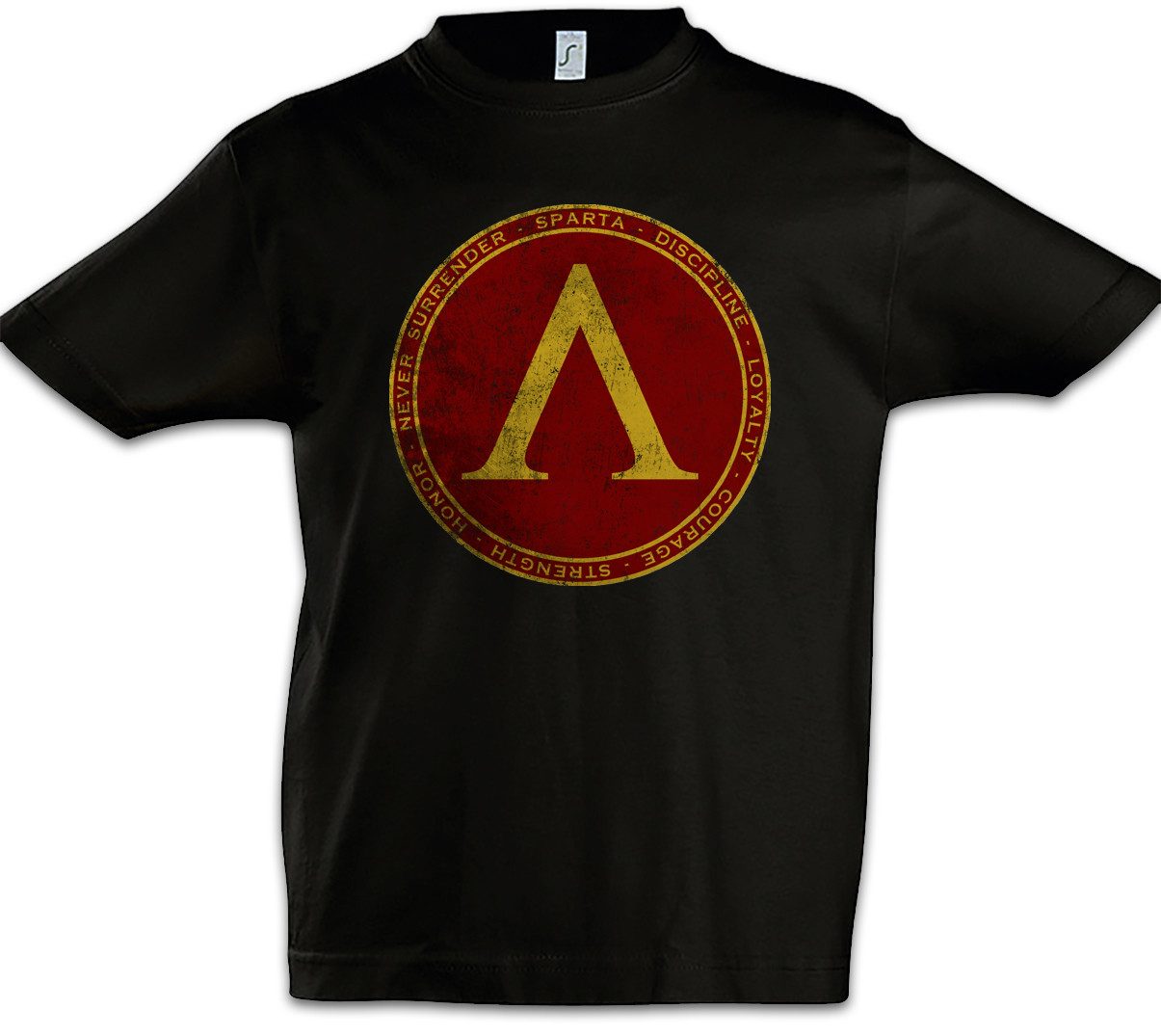 Print-Shirt Sparta Kinder T-Shirt Logo Insignia Zeichen 300 Leonidas Spartaner