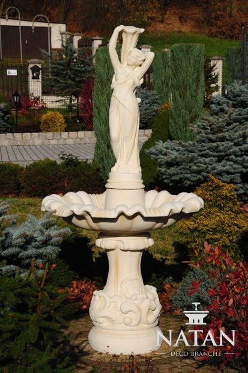 JVmoebel Skulptur Springbrunnen Teich Brunnen Steinbrunnen Gartenbrunnen Fontaine