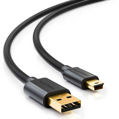 deleyCON deleyCON 0,5m Mini USB 2.0 Datenkabel - USB A-Stecker zu Mini USB-Kabel