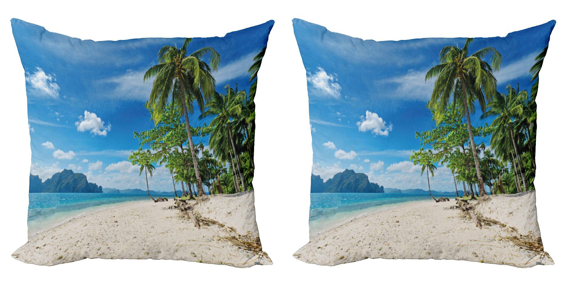 Kissenbezüge Modern Accent Doppelseitiger Stück), Palms Abakuhaus Digitaldruck, Mountains (2 Sea Landschaft