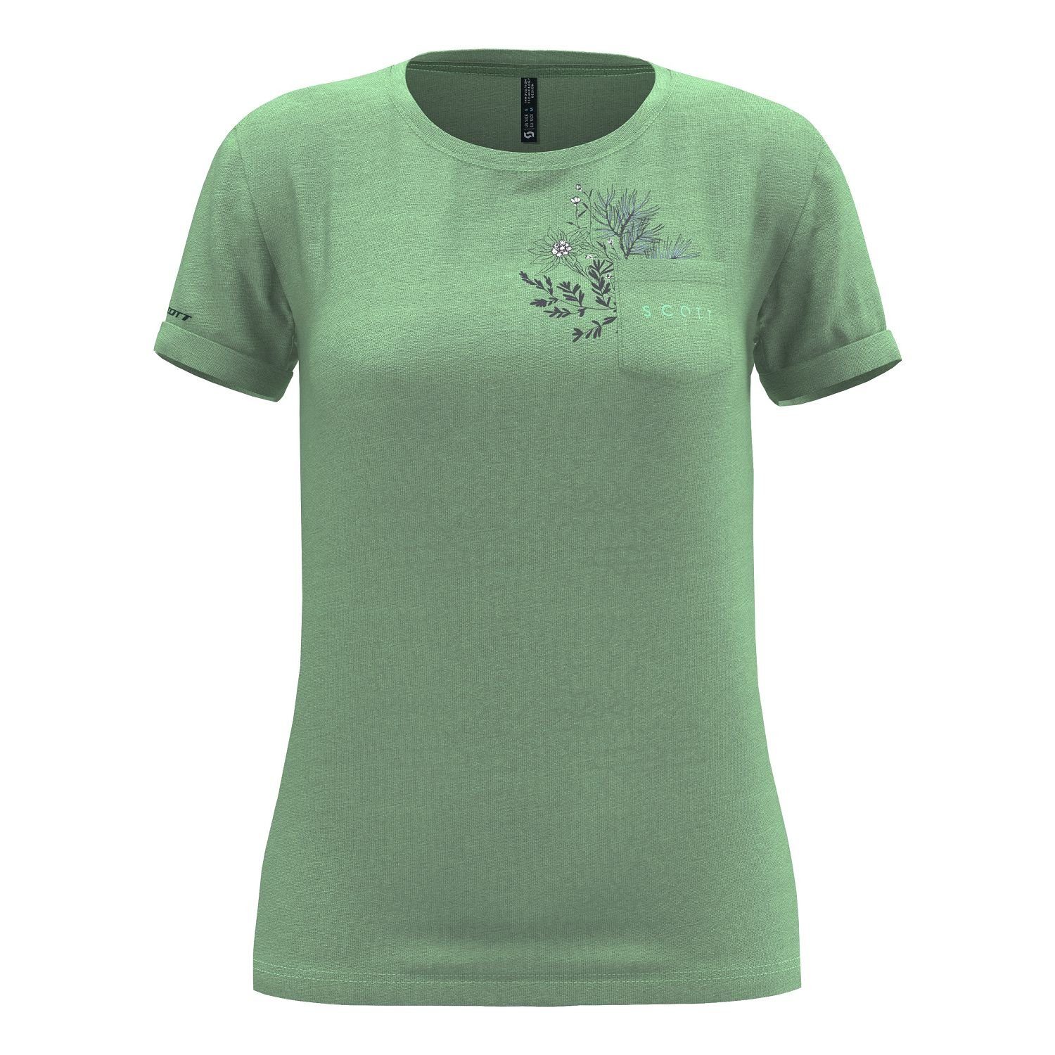Scott Kurzarmshirt s/sl T-Shirt 10 slub Casual Scott grün Damen (1-tlg)