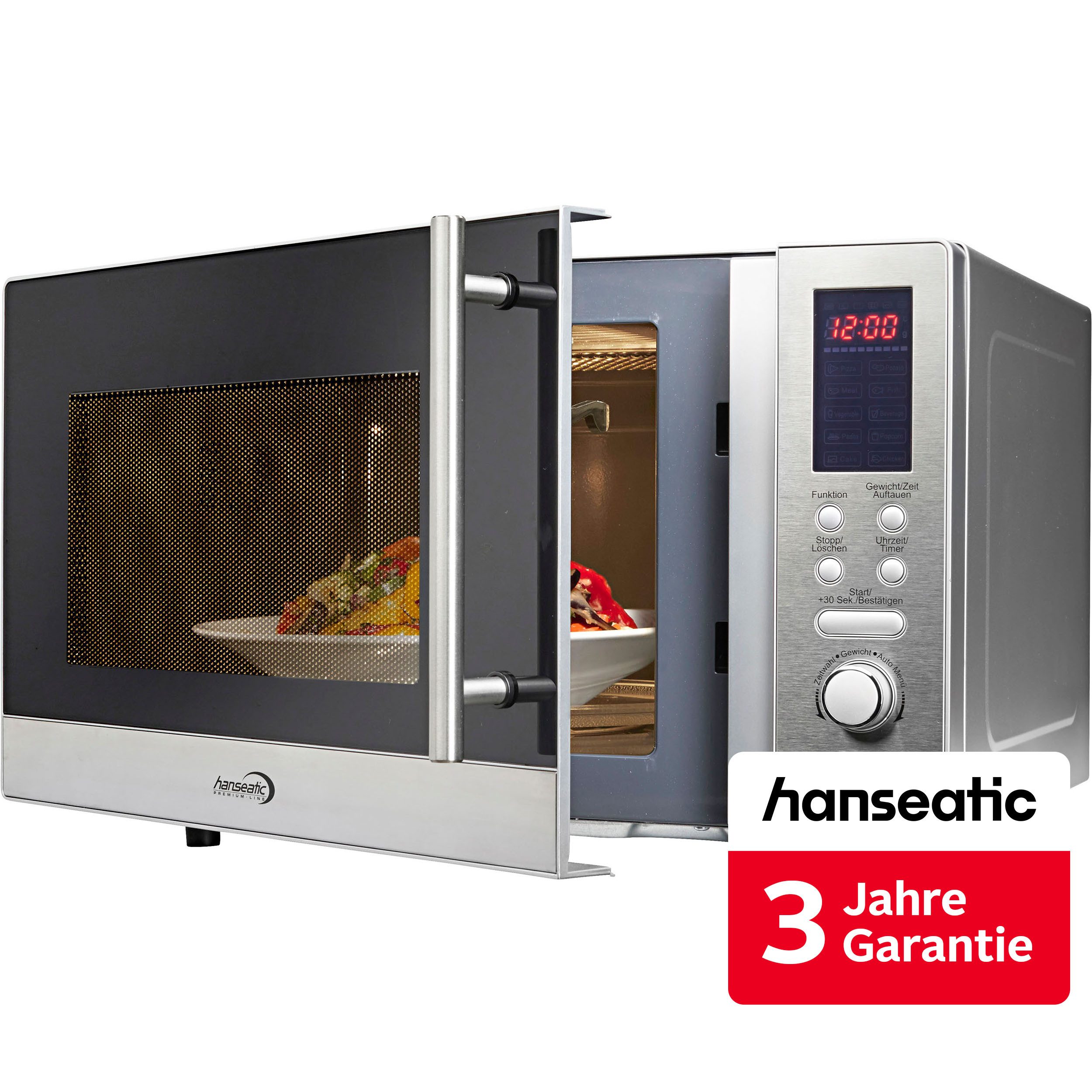 Hanseatic Mikrowelle AS823EBB-P, Grill und Heißluft, 23 l, inkl. 3 Jahre Herstellergarantie