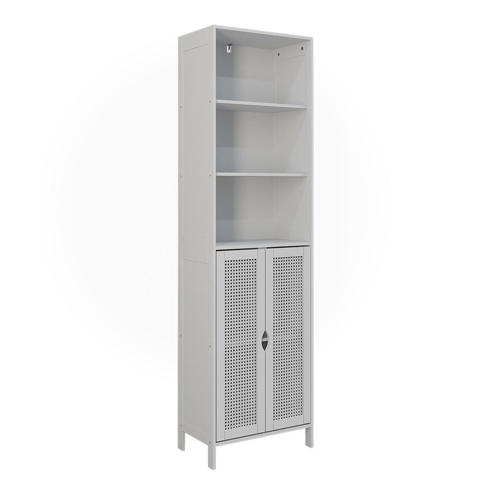 Vicco Hochschrank Liora, Weiß, 48 x 170 cm mit 2 Türen (1-St)