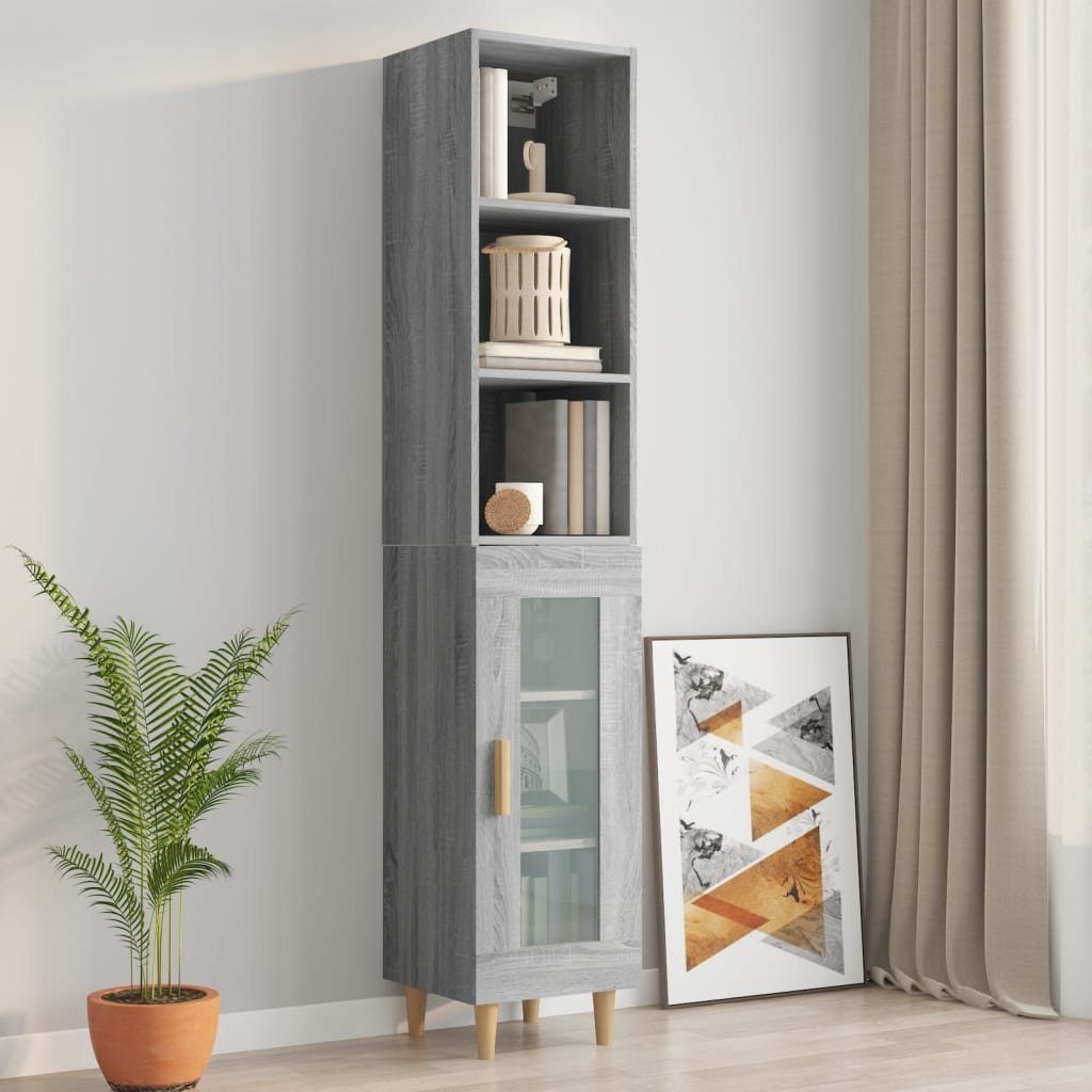 Wandschrank Grau cm Sonoma 34,5x32,5x90 Holzwerkstoff Wandregal furnicato