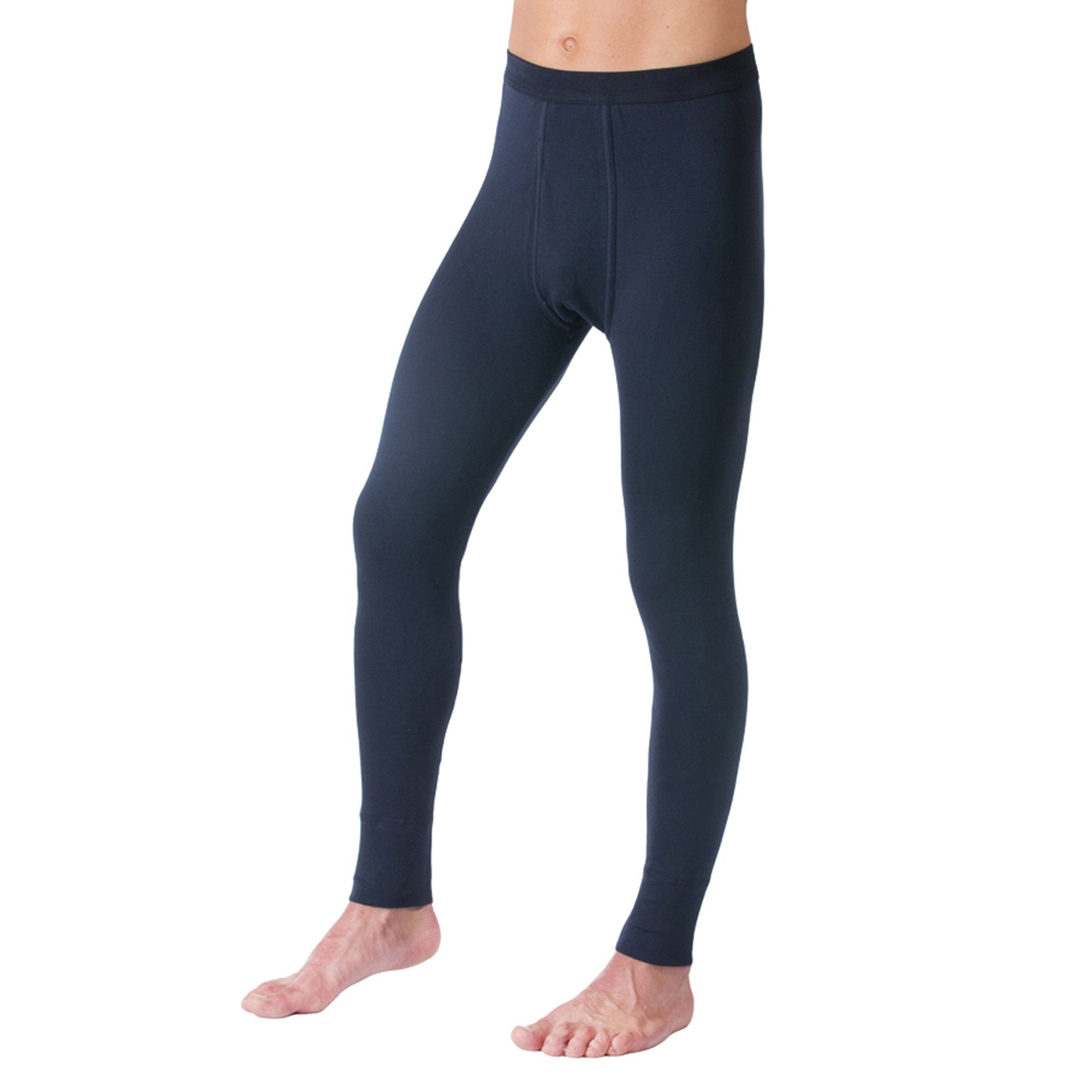 HERMKO Lange Unterhose Long Johns, lange Unterwäsche, Underwear Tights mit Eingriff,100 % Bio-Baumwolle, Weichbund, elast. Beinabschlüsse
