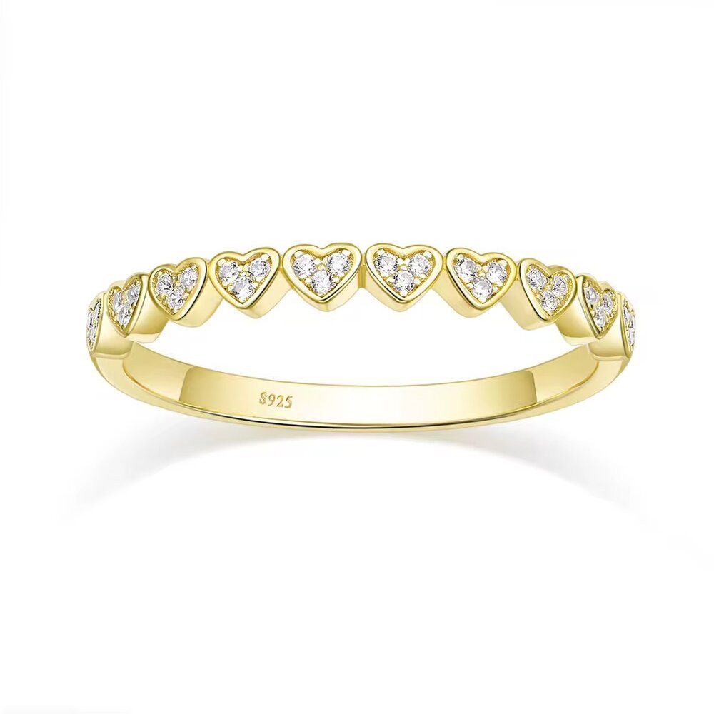 ROUGEMONT Silberring Moissanit Damen Ring 925 Sterling Silber Herzring Verlobungsring, Echtschmuck