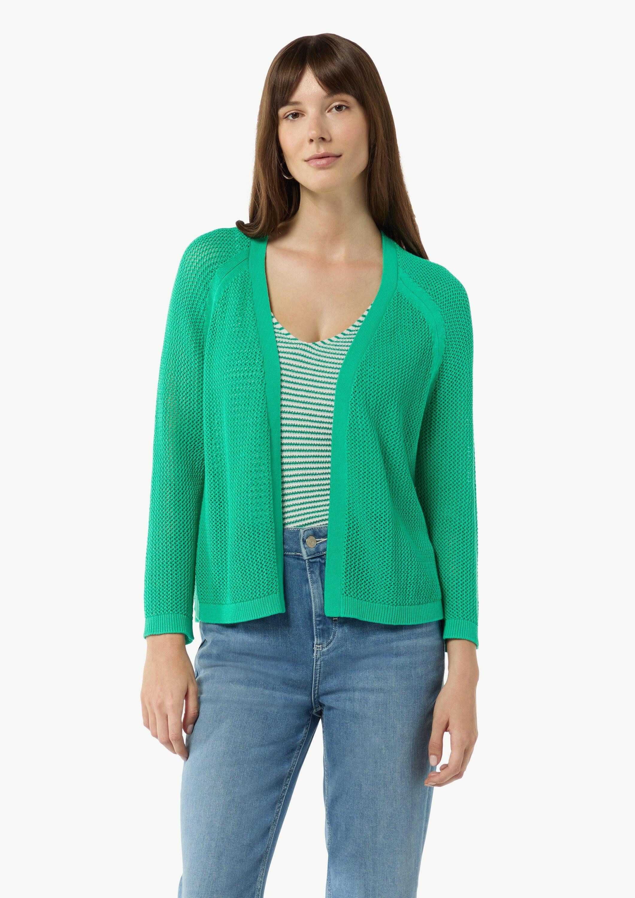 comma Cardigan Strickjacke Cardigan mit 3/4-Ärmel (1-tlg)