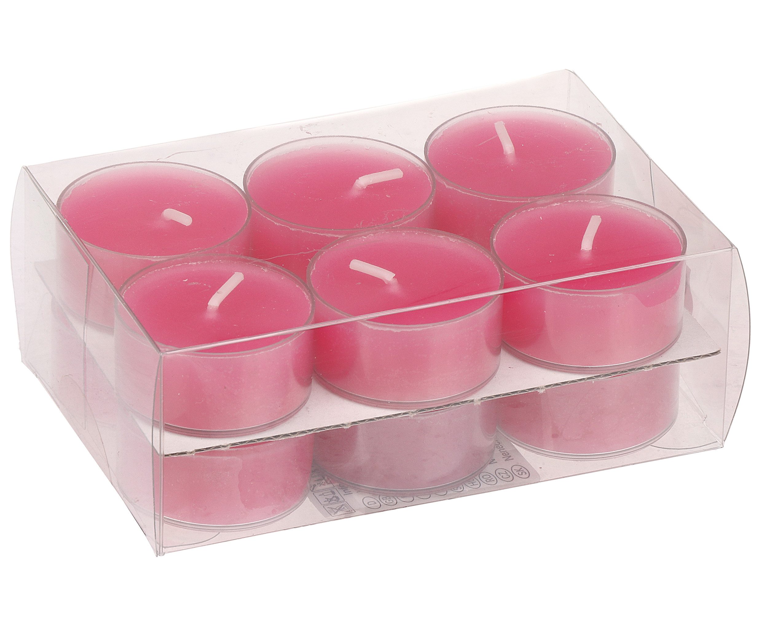 Steinhart Kerzen Teelicht Teelichter in Kunststoffhülle Fuchsia 18/38mm, 12er-Pack