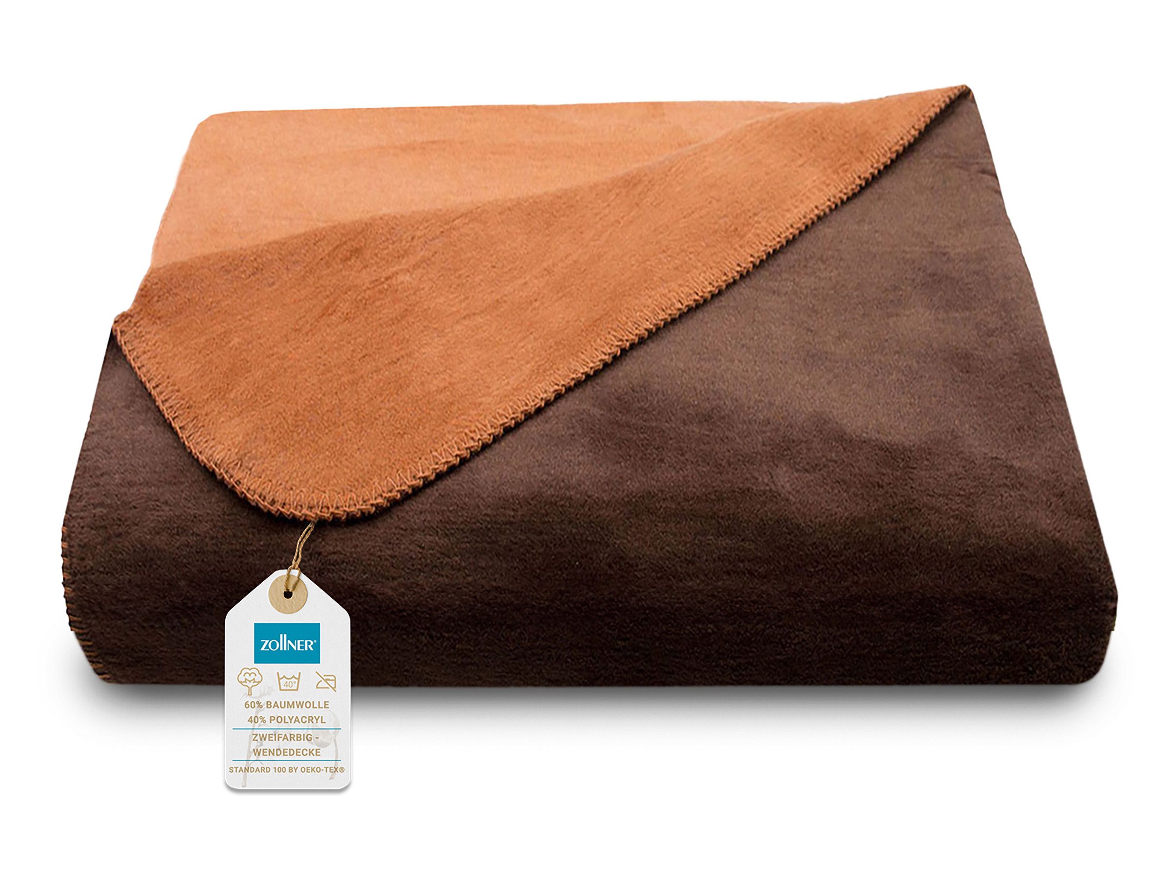 Wohndecke, ZOLLNER, 150 x 200 cm, 60% Baumwolle, 40% Polyacryl, Wendeoptik günstig online kaufen