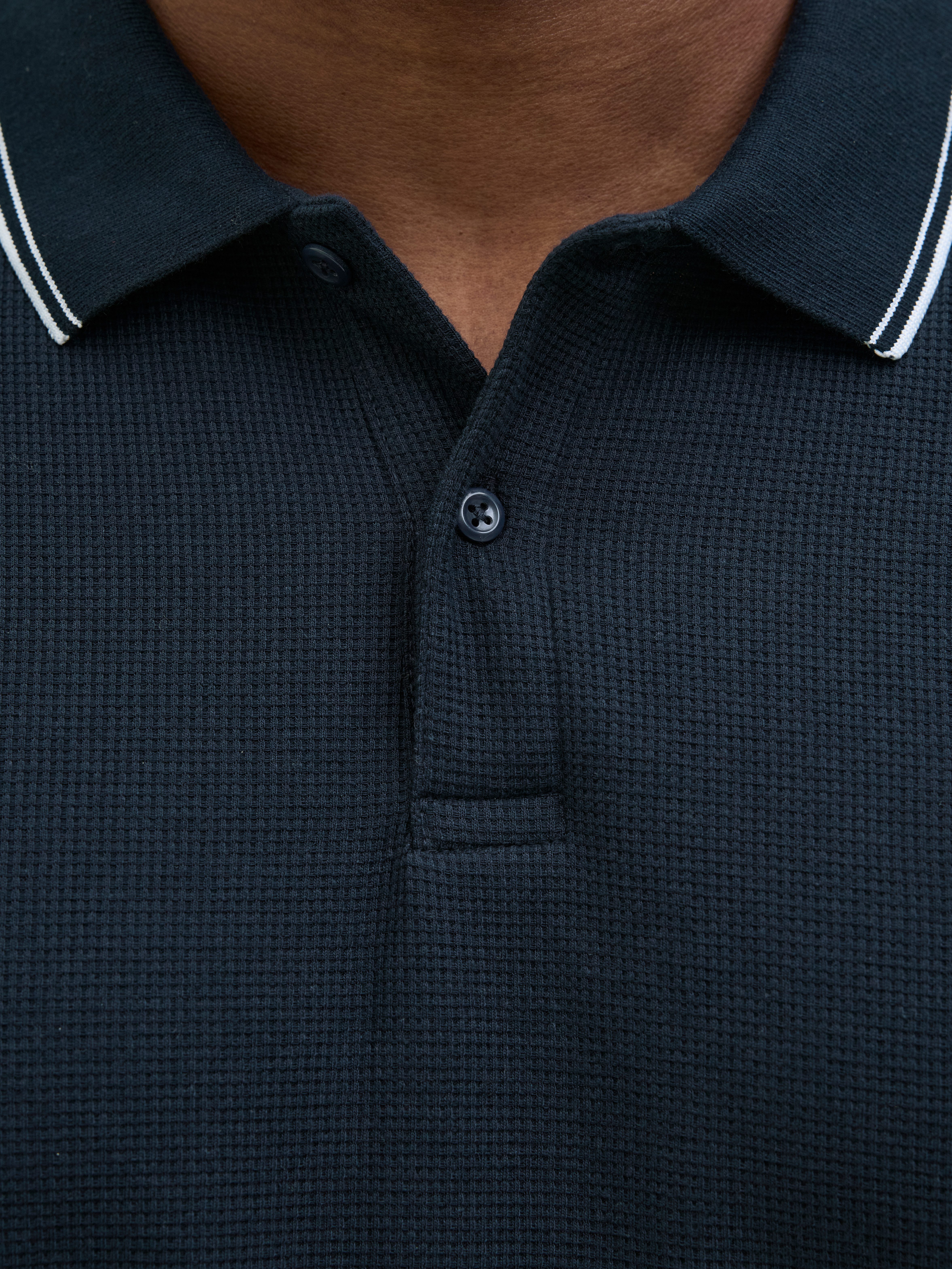 Jack & Jones PlusSize Poloshirt JJEAUSTIN POLO SS NOOS PLS Materialmix, normal geschnitten