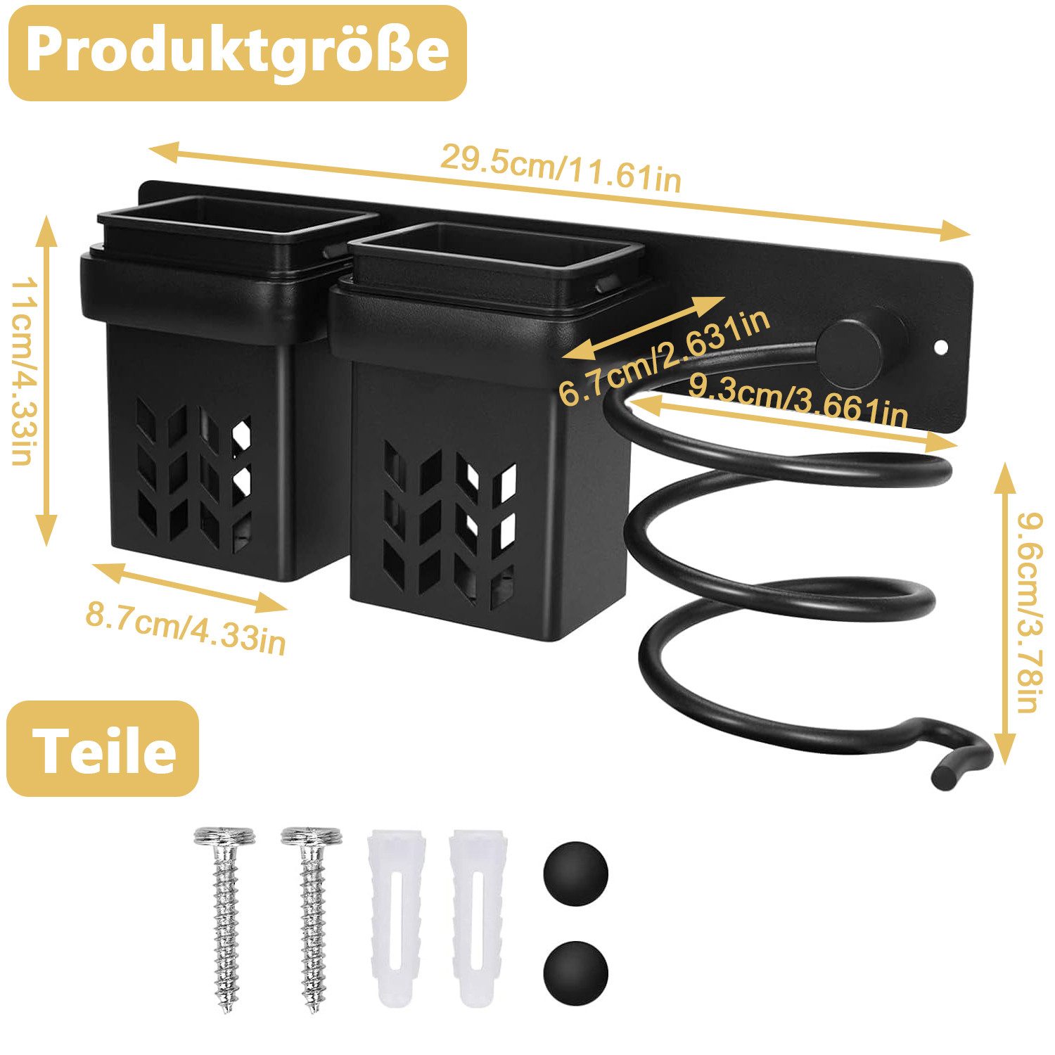 Refined Living Haartrocknerhalter Föhnhalterung Bad Ohne Bohren Wandhalteru günstig online kaufen