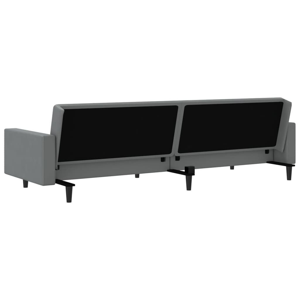 vidaXL Sofa Schlafsofa 2-Sitzer Grau Kunstleder