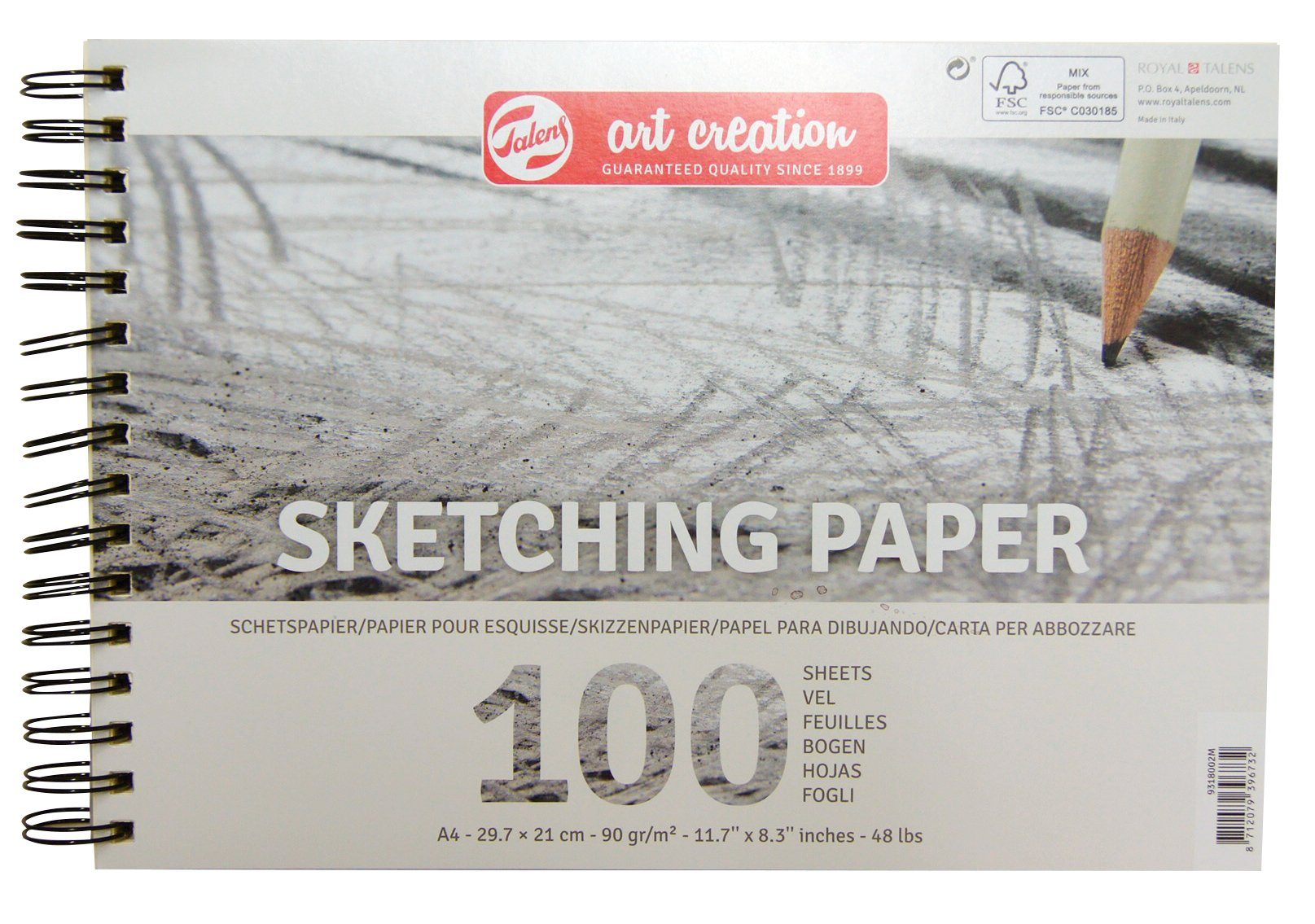 Talens Zeichenpapier Art Creation Skizzenpapier, 100 Blatt