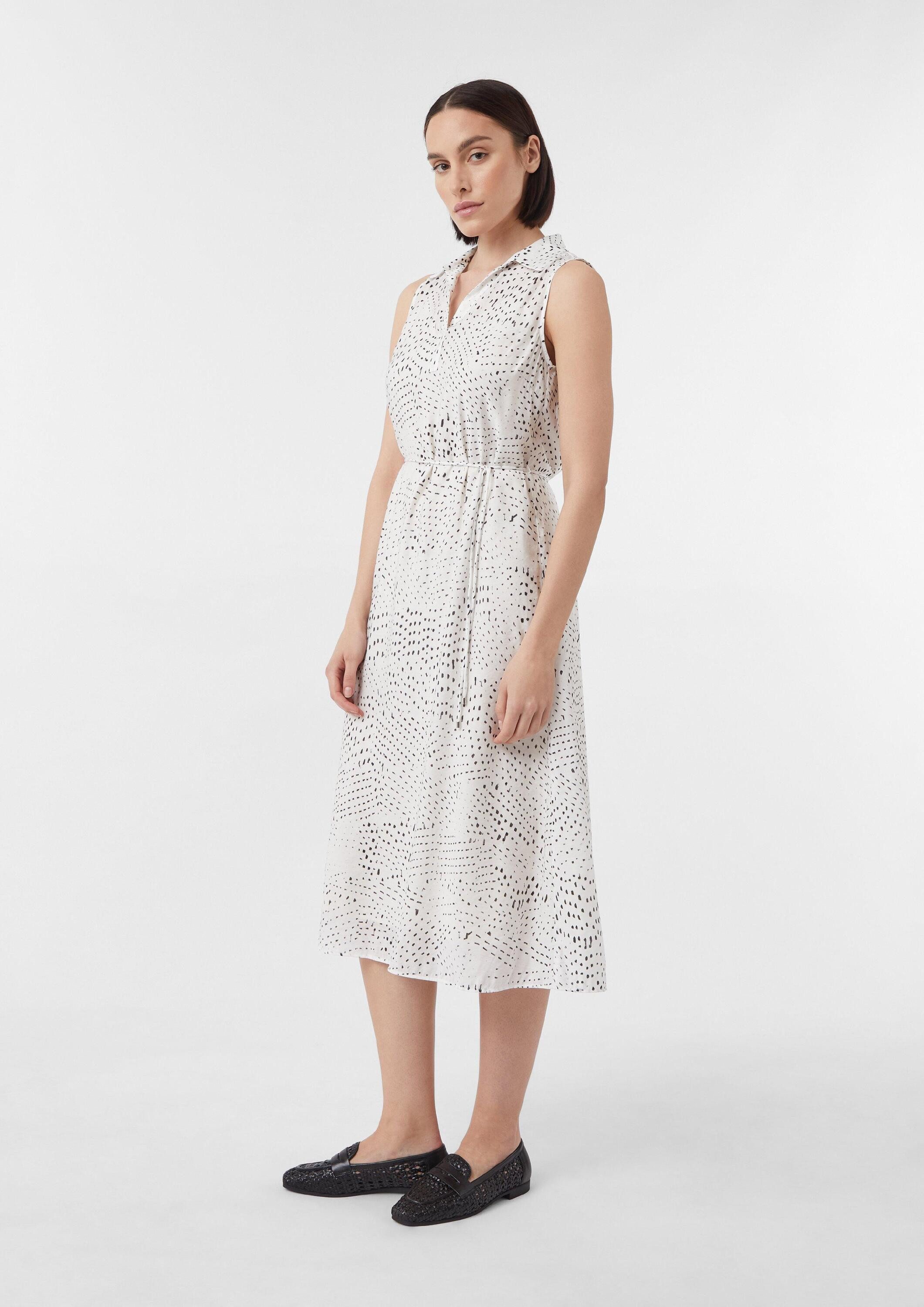comma Midikleid Kleid Ärmelloses Midikleid mit Gürtel