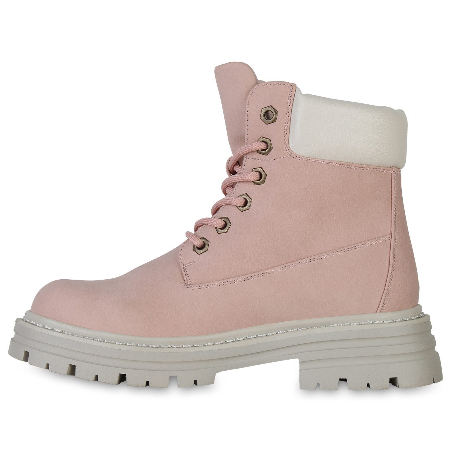 VAN HILL 840542 Stiefelette Damen Worker Boots Plateau Vorne Bequeme Outdoo günstig online kaufen