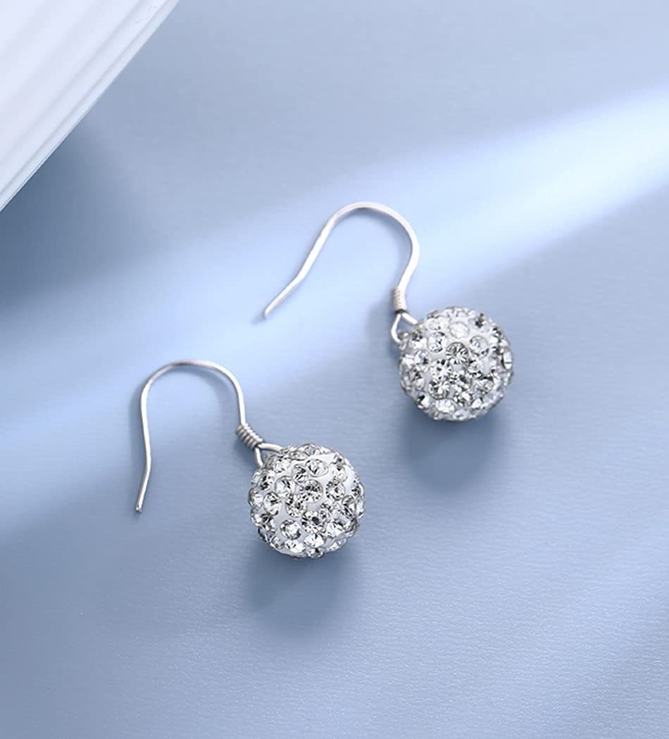POCHUMIDUU Paar Ohrhänger Funkelnde mit für Mädchen! Silber und Diamanten Ohrringe 925 Frauen Kugelohrringe Sterling (2-tlg)