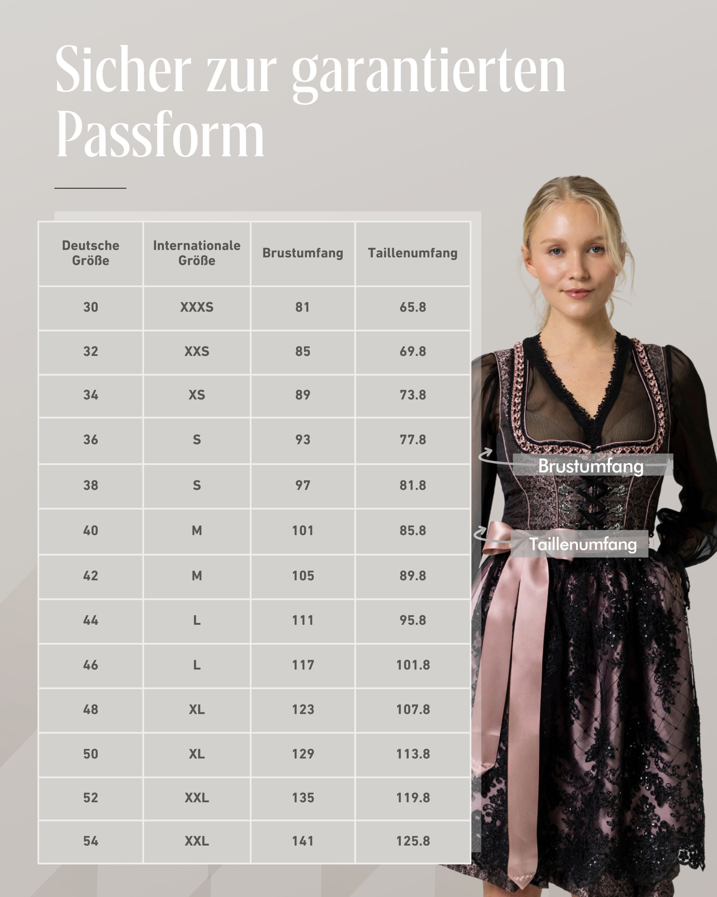 Nübler Trachtenkleid Dirndl midi Selina in Schwarz von Nübler - Rocklänge 60 cm