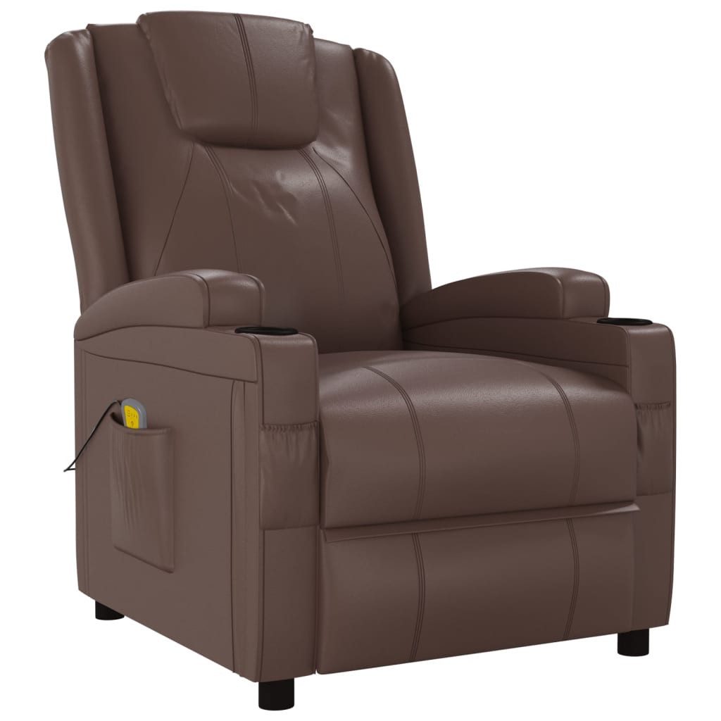vidaXL Massagesessel Massagesessel Braun Kunstleder (1-St)